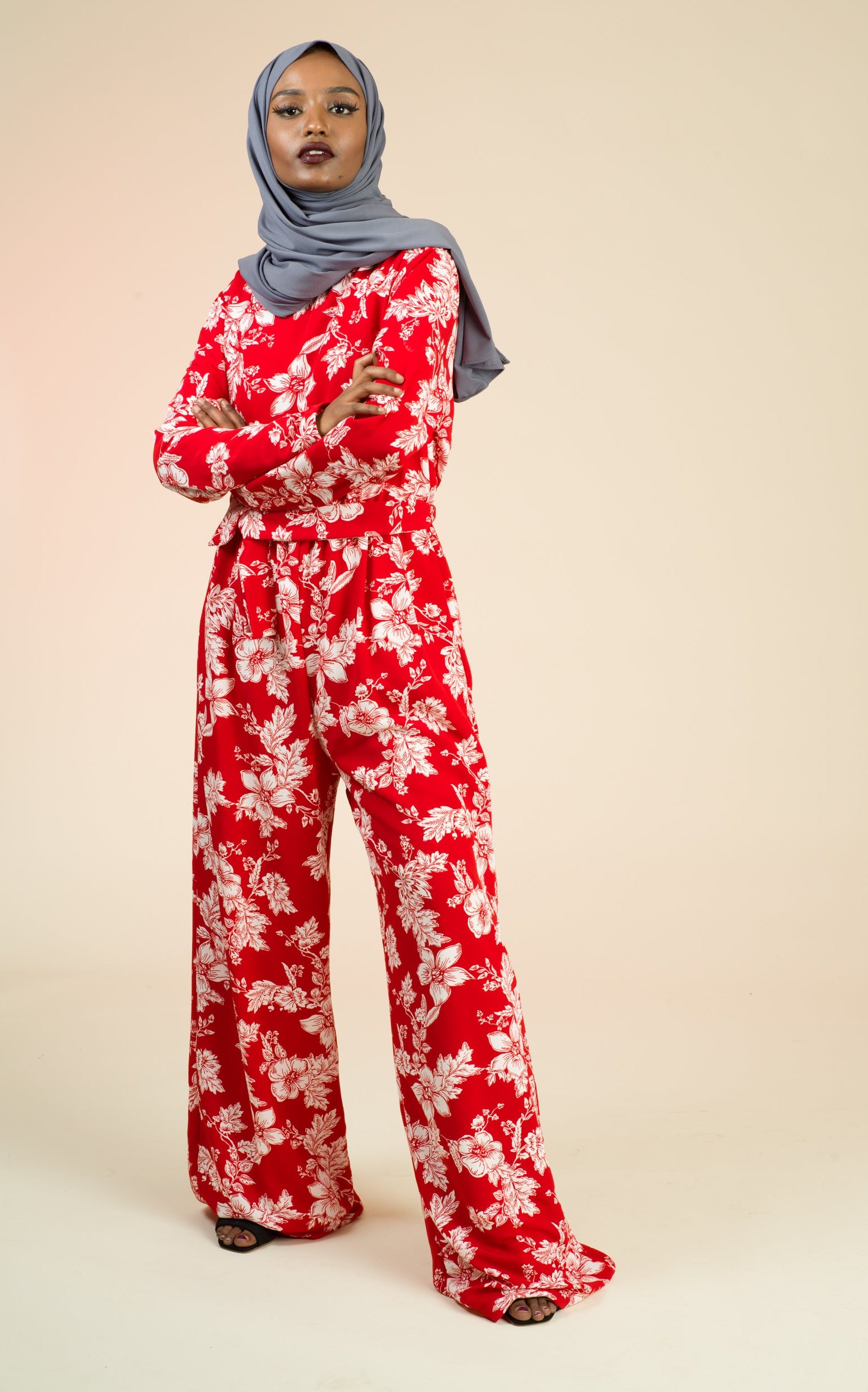 Regents Floral Modest long sleeve jumpsuits Kabayare