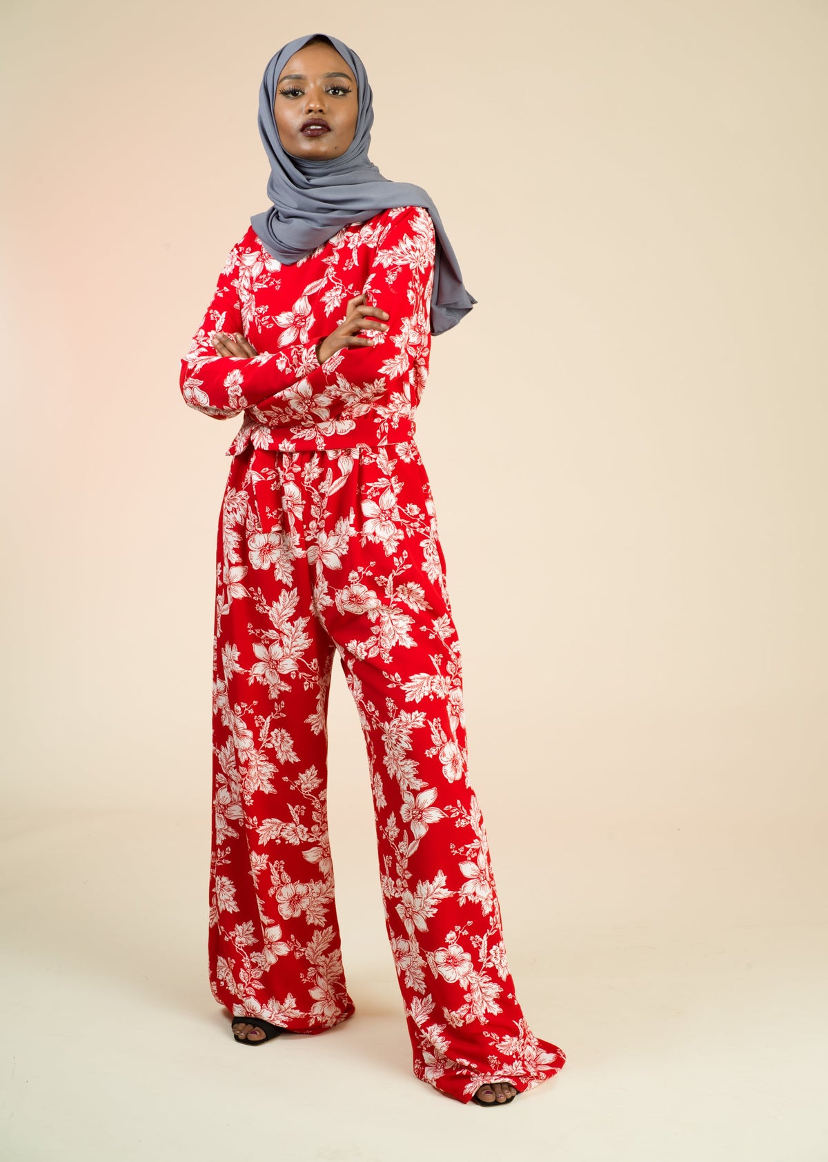 Regents Floral Modest long sleeve jumpsuits Kabayare