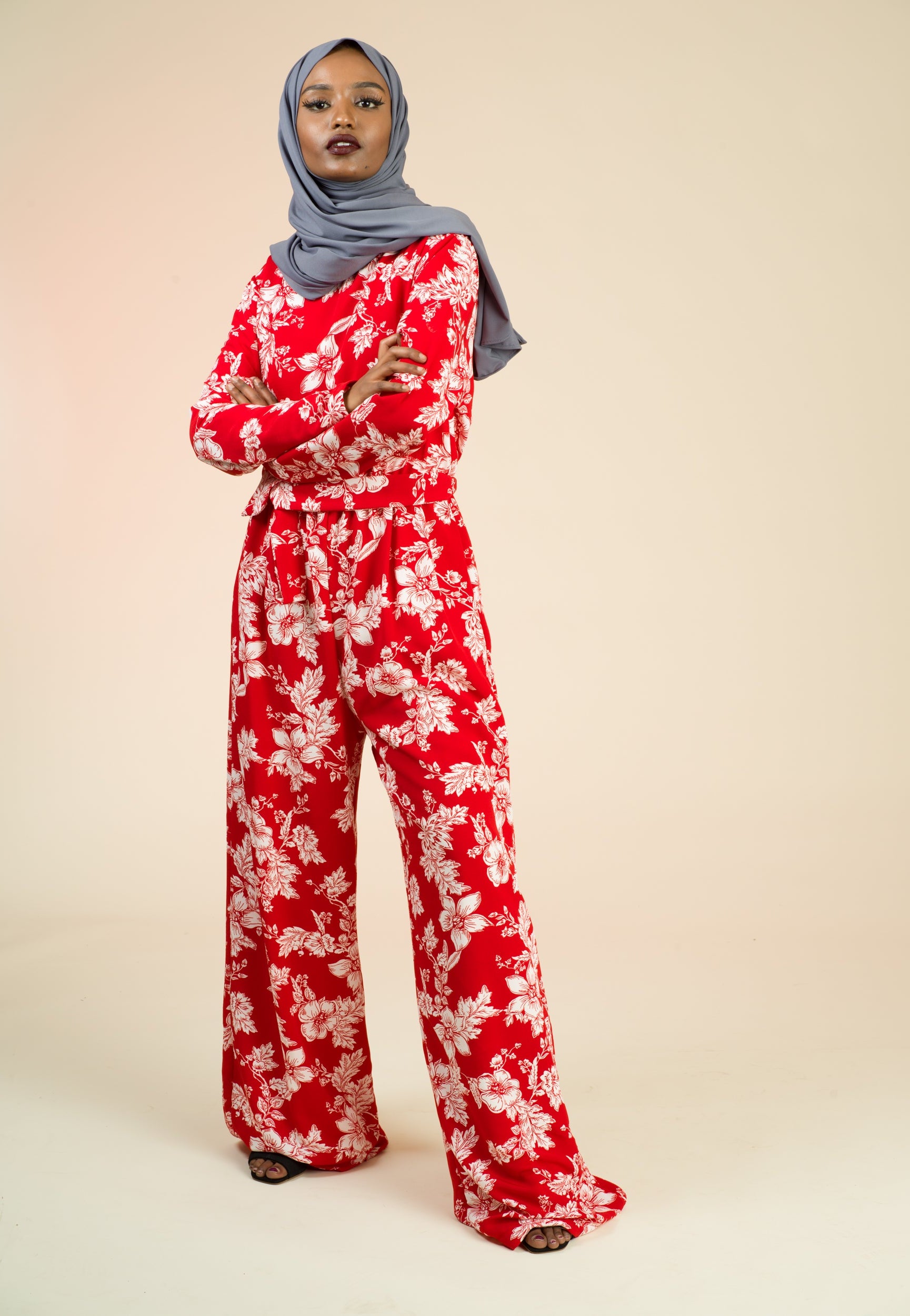 Regents Floral Modest long sleeve jumpsuits Kabayare