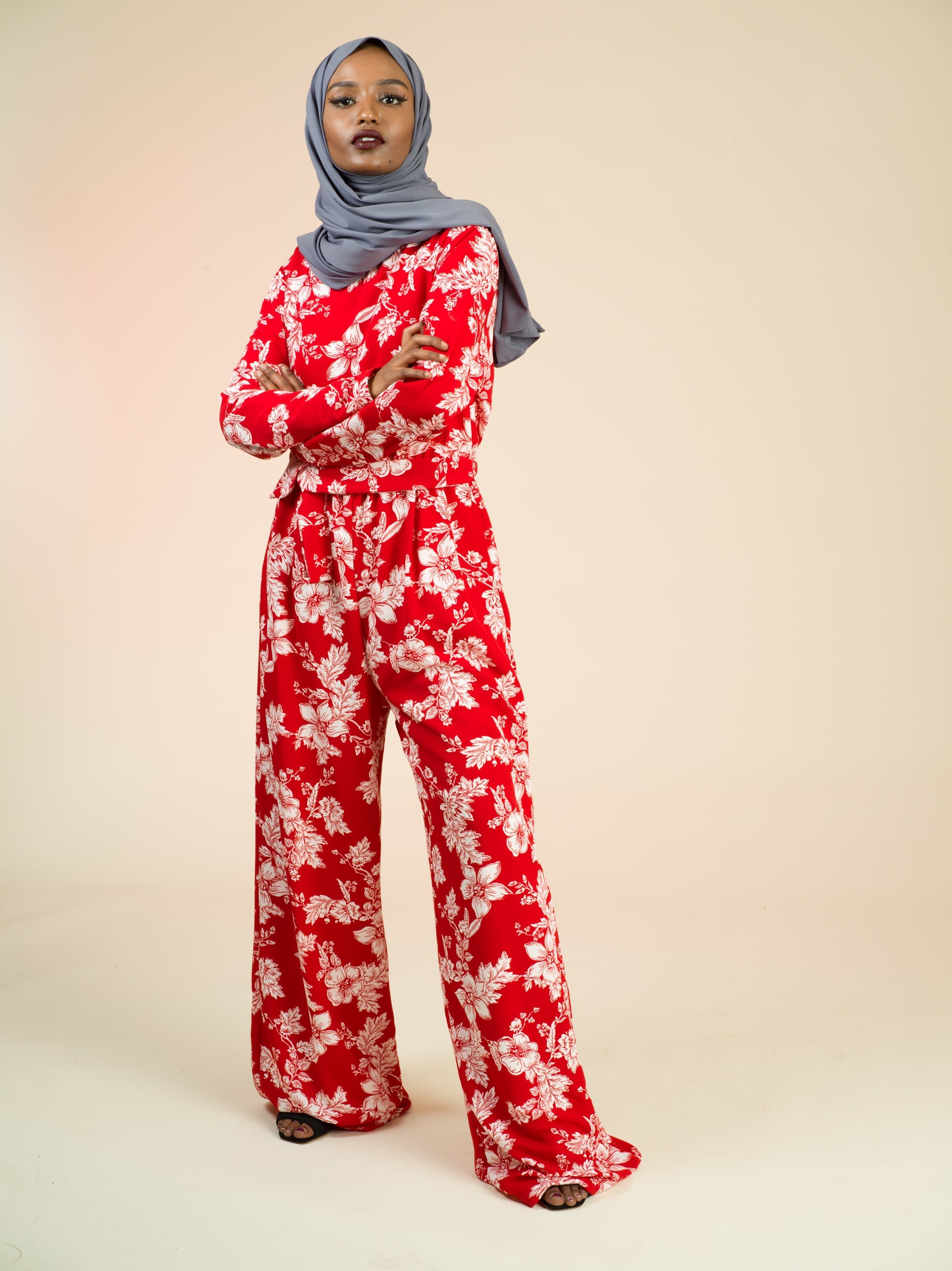 Regents Floral Modest long sleeve jumpsuits Kabayare