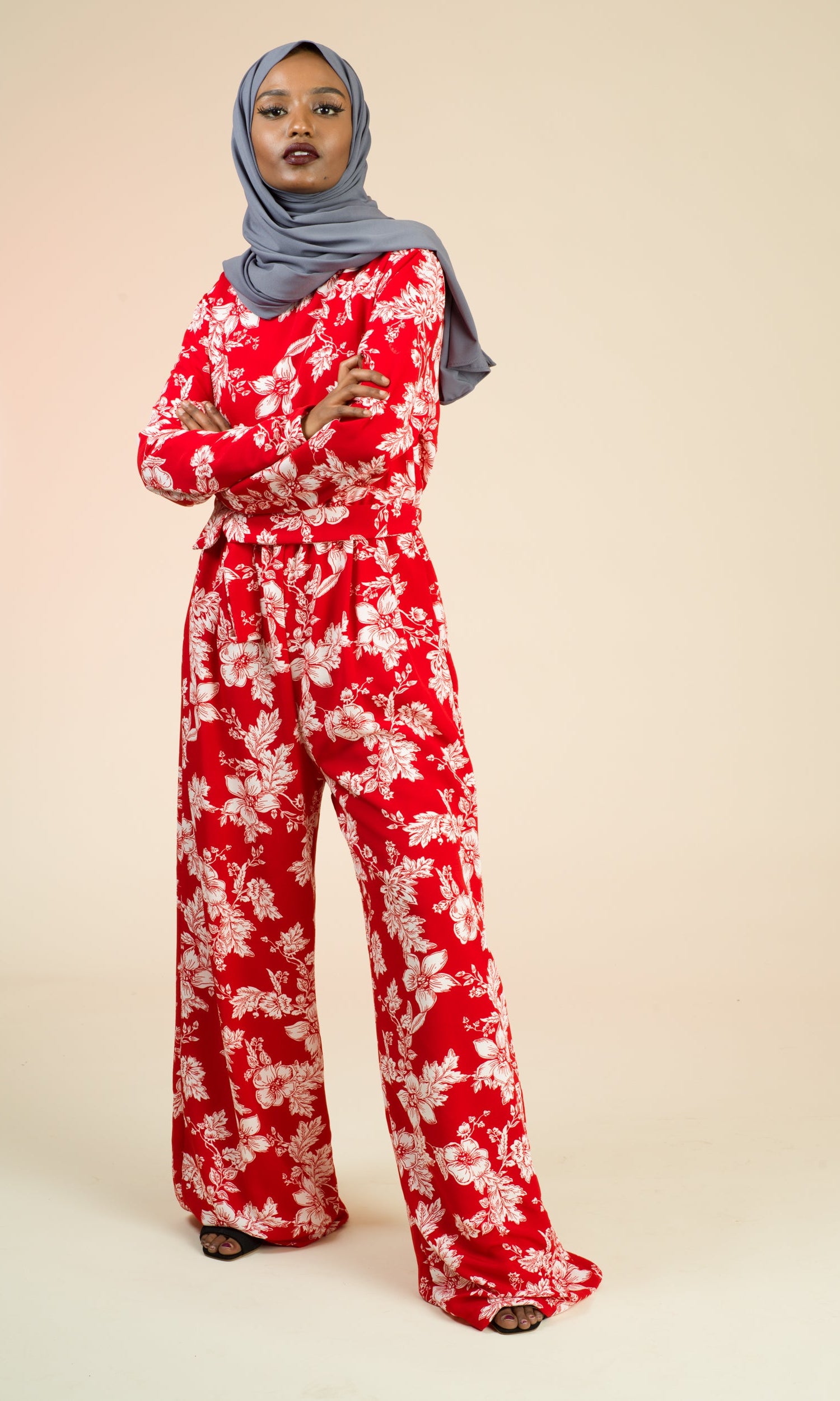 Regents Floral Modest long sleeve jumpsuits Kabayare