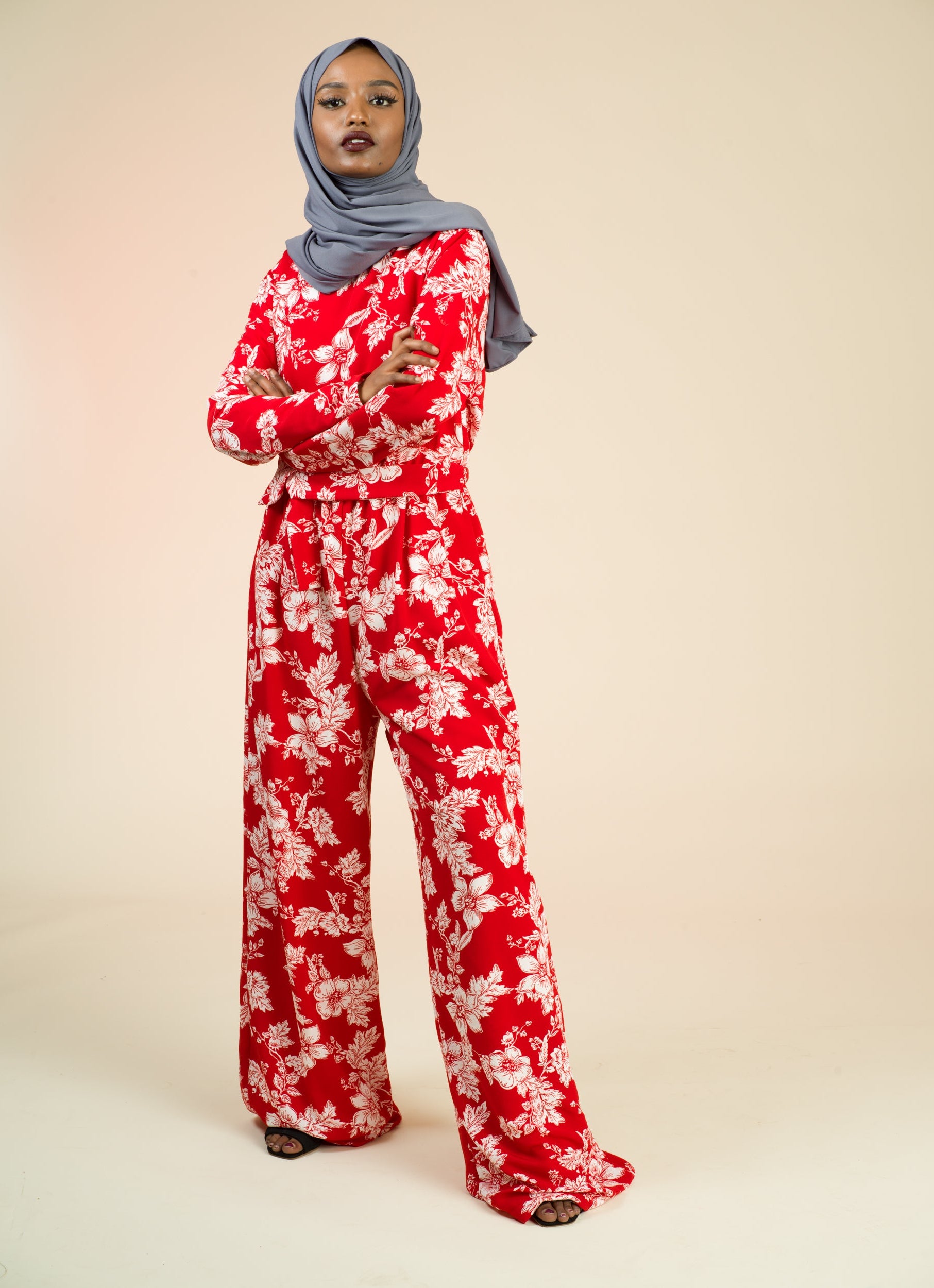 Regents Floral Modest long sleeve jumpsuits Kabayare