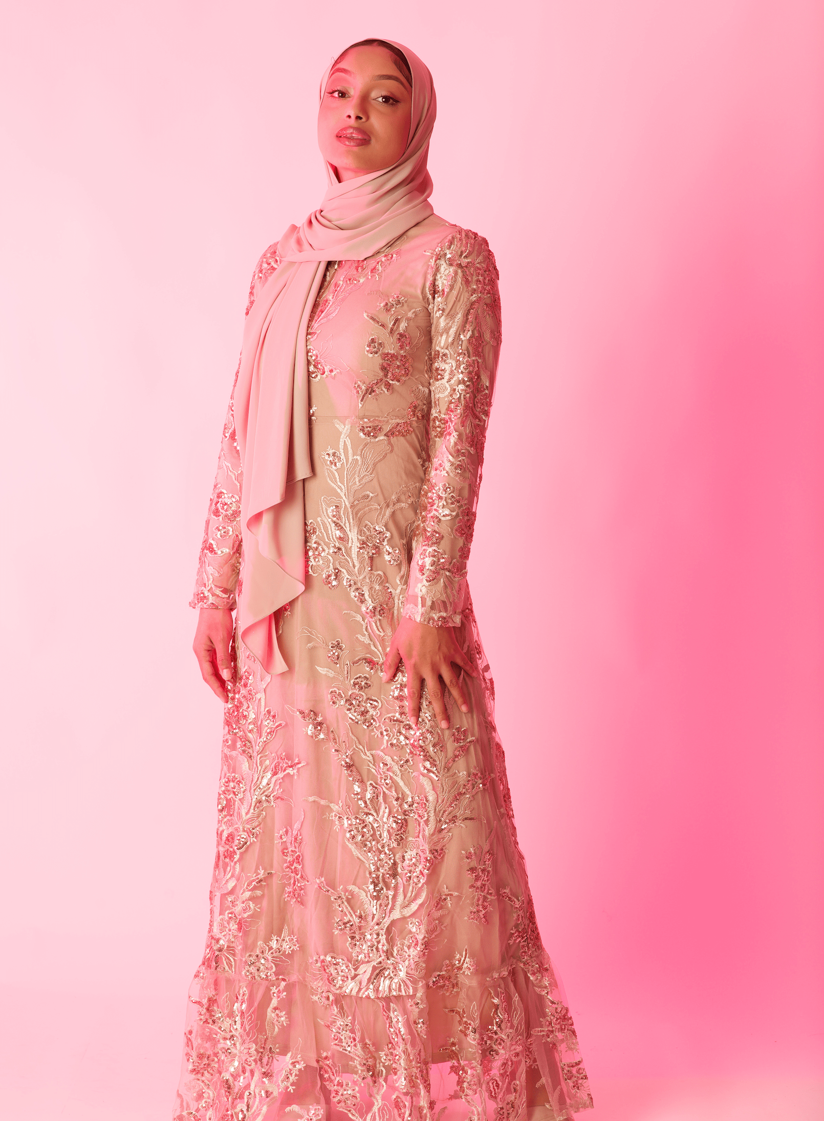 Rose Gold Princess sequin gown Kabayare