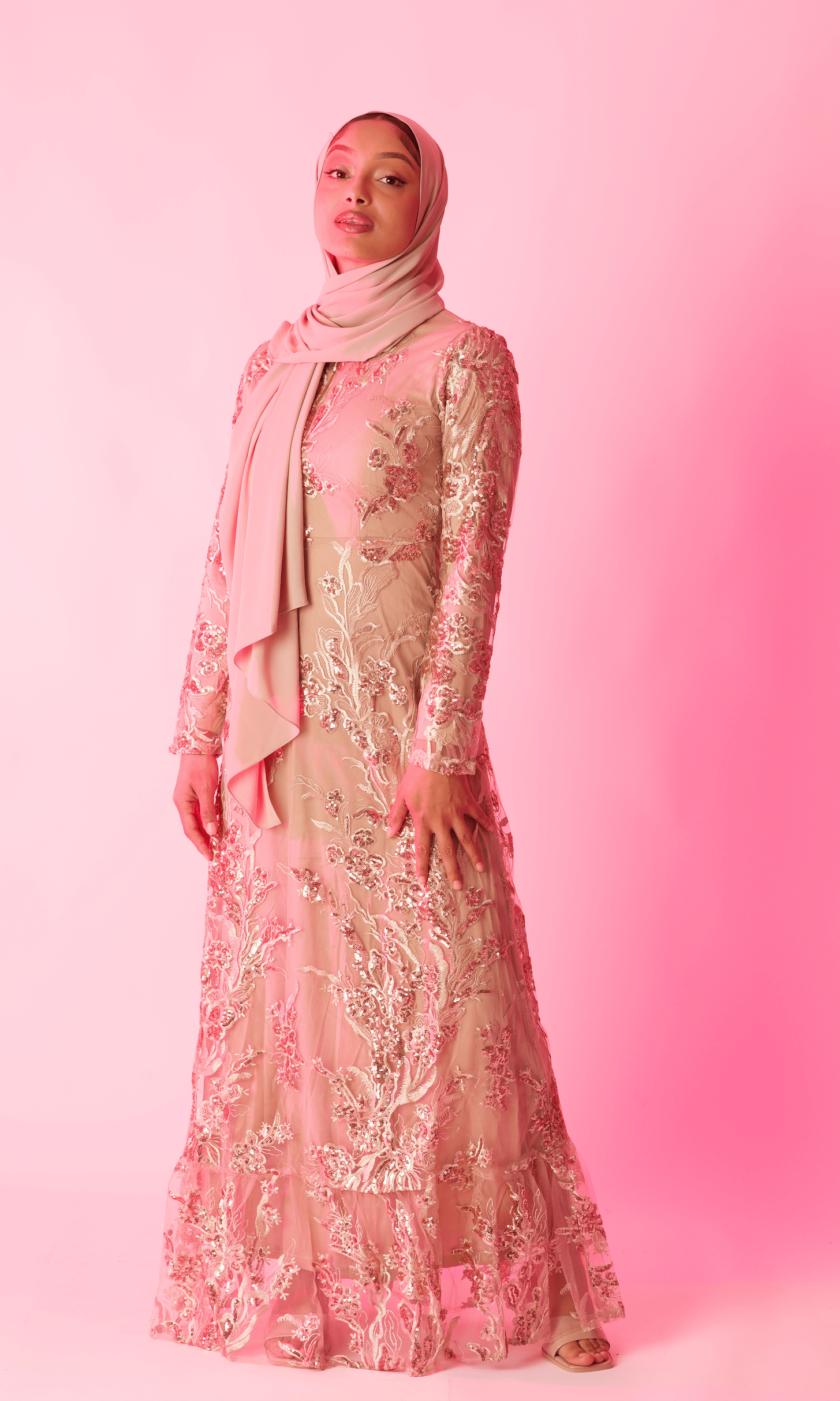 Rose Gold Princess sequin gown Kabayare