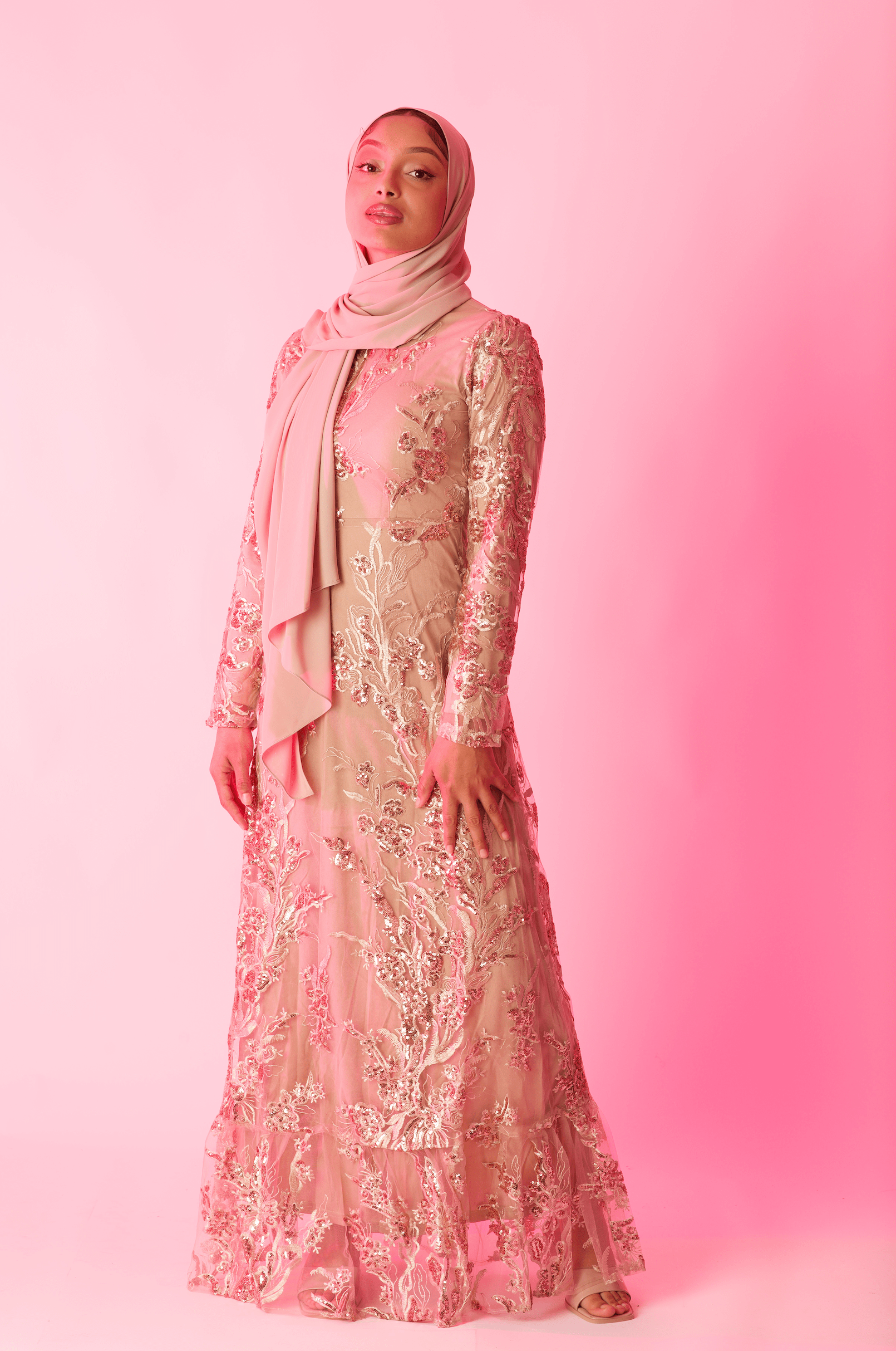 Rose Gold Princess sequin gown Kabayare