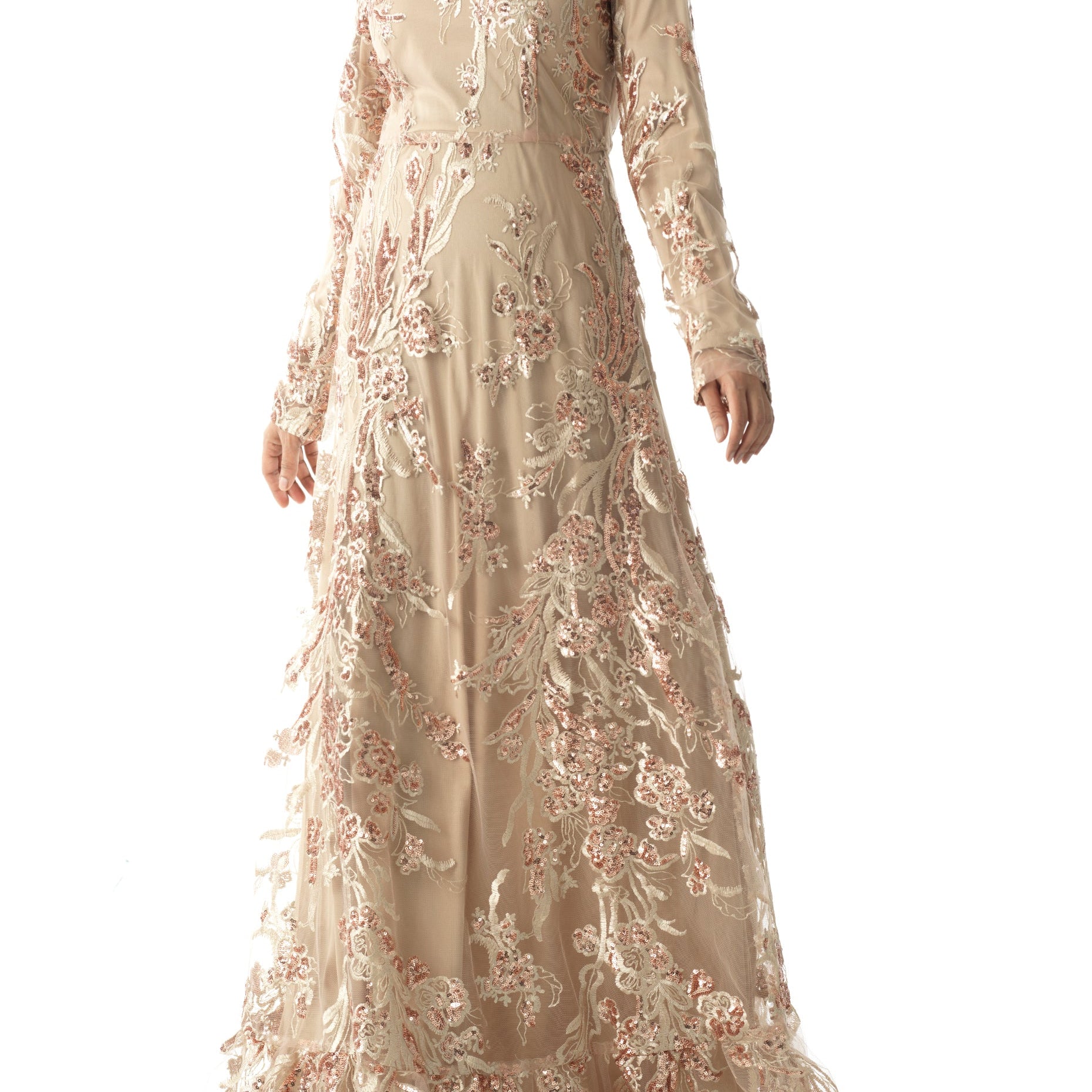 Rose Gold Princess sequin gown Kabayare