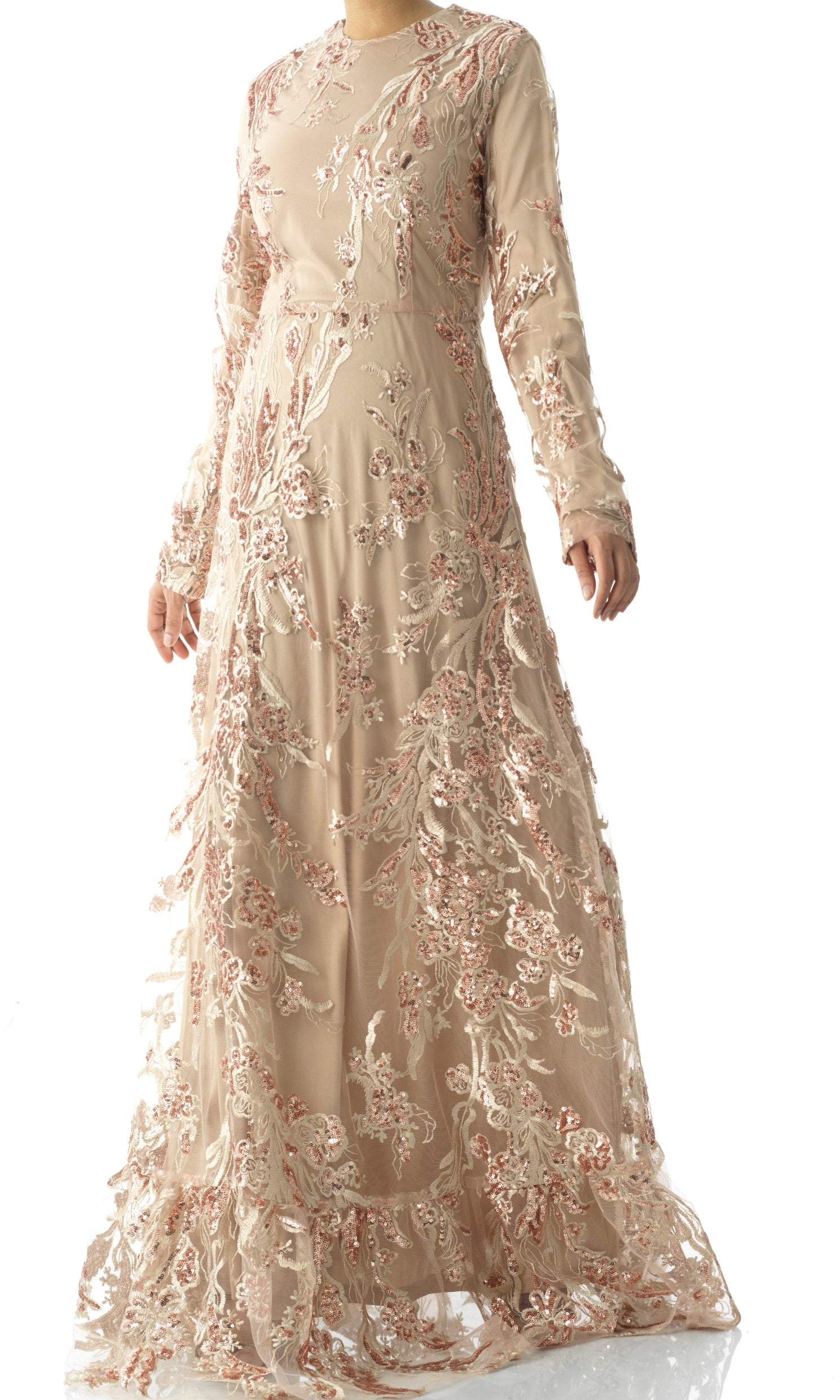 Rose Gold Princess sequin gown Kabayare