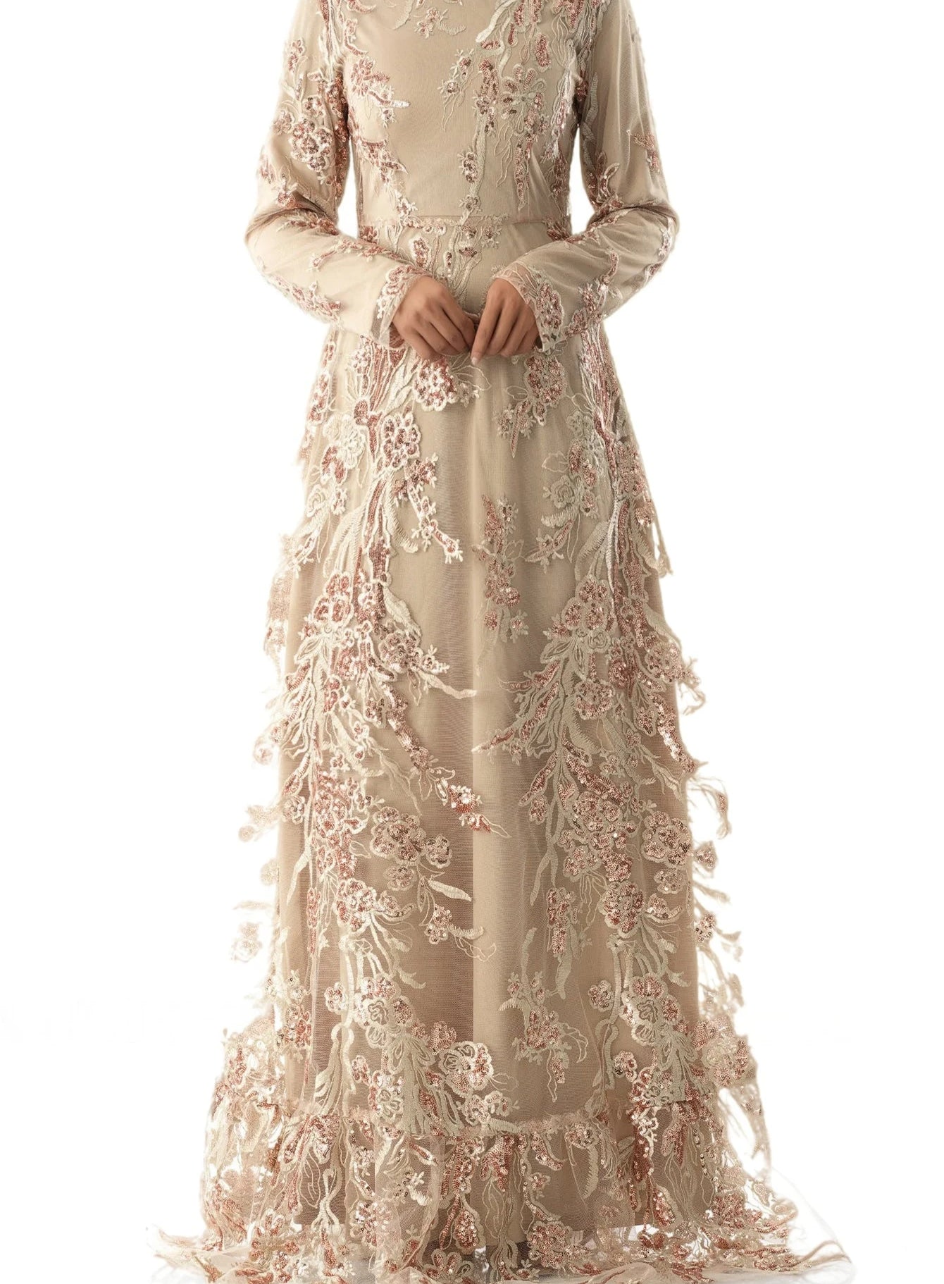 Rose Gold Princess sequin gown Kabayare