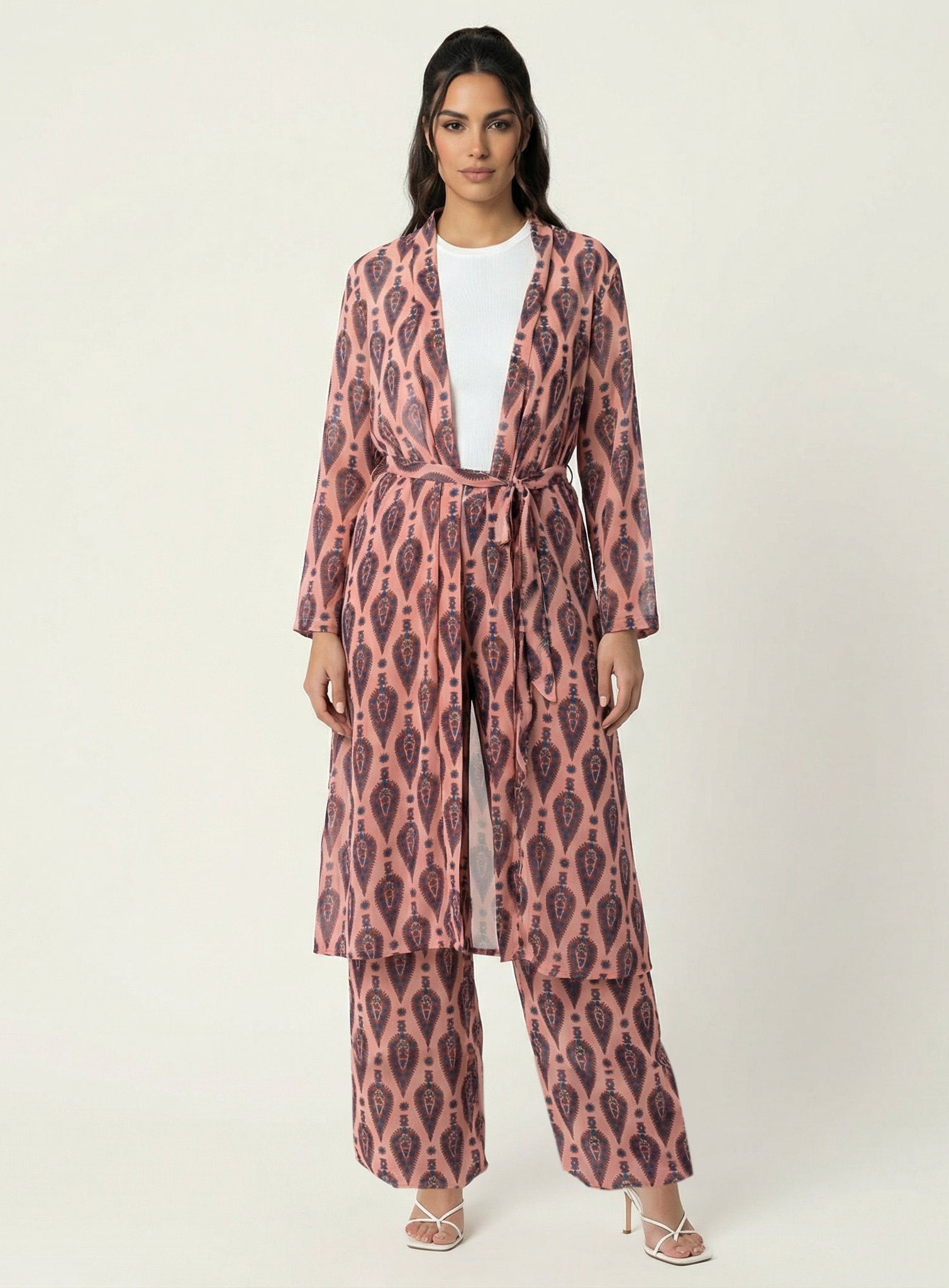 Rose monniete print matching set Kabayare