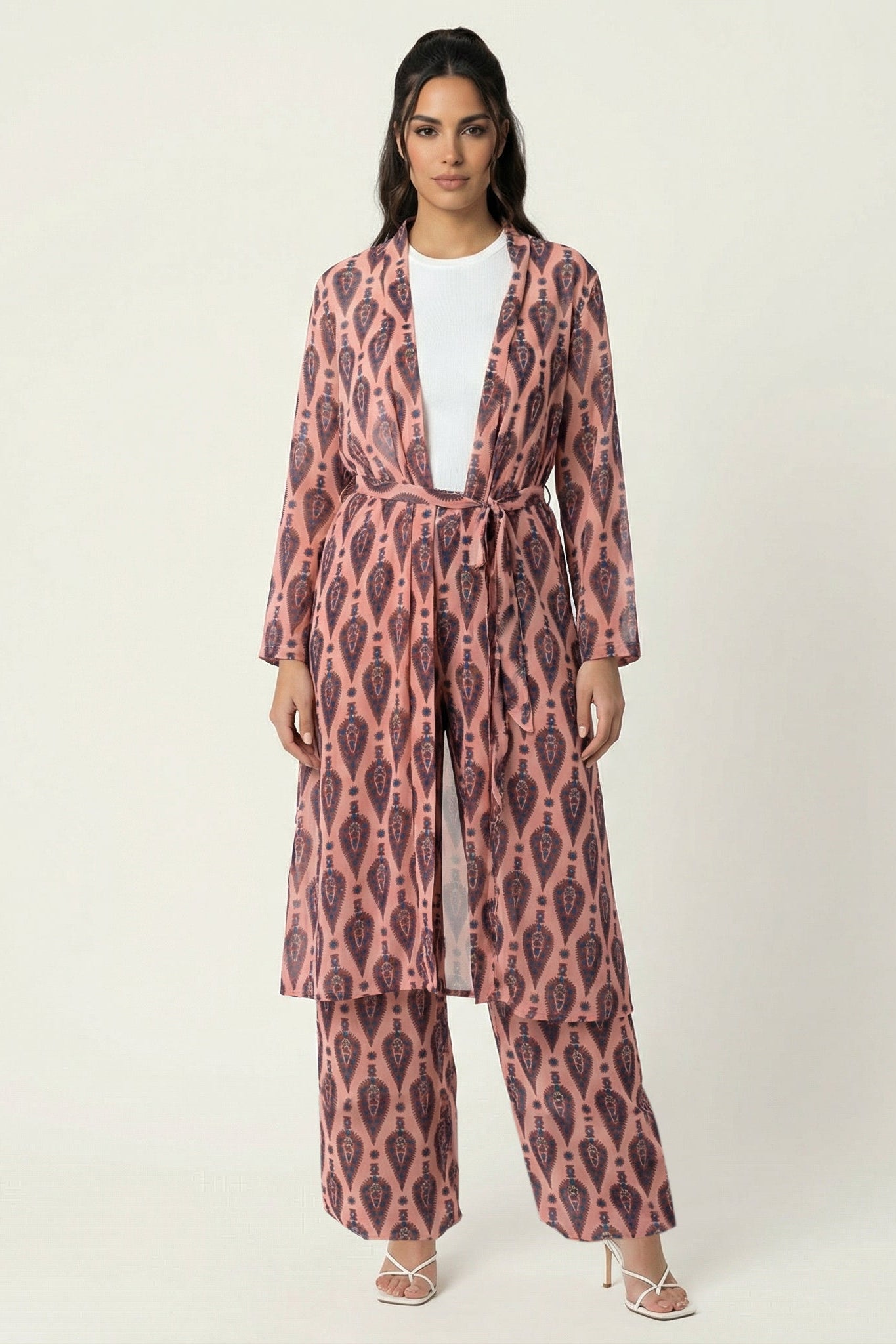 Rose monniete print matching set Kabayare