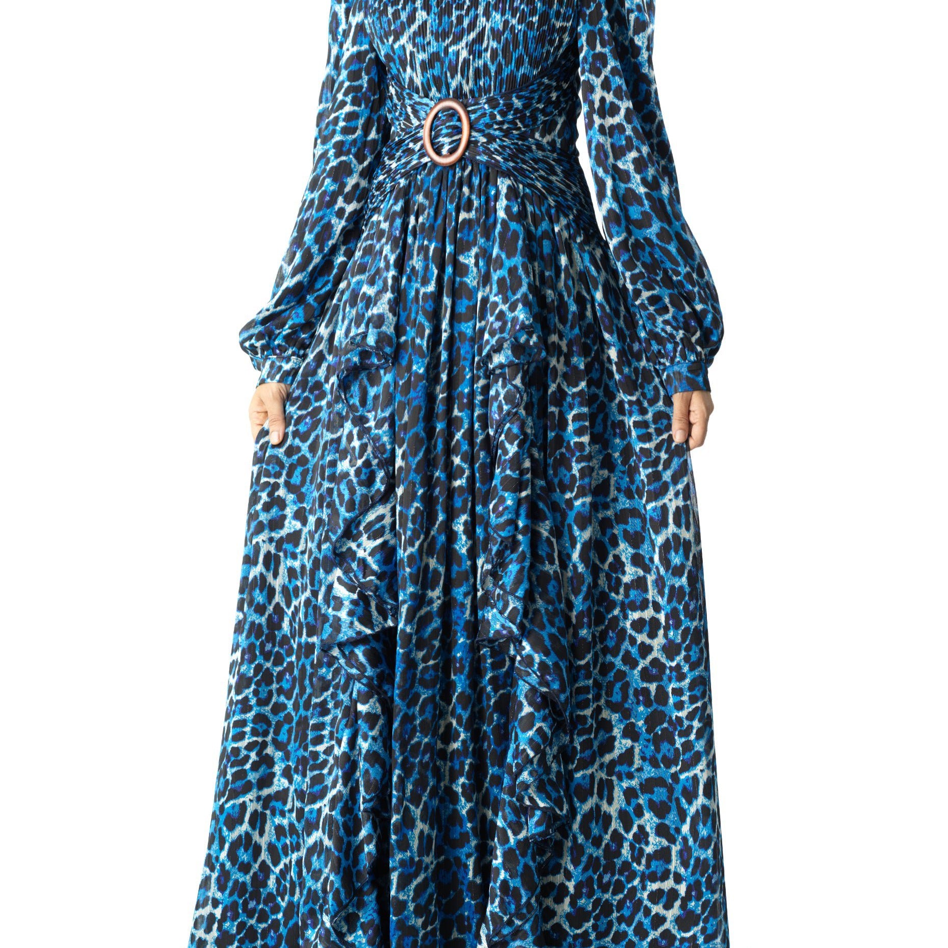 Royal Blue cheetah print maxi dress Kabayare