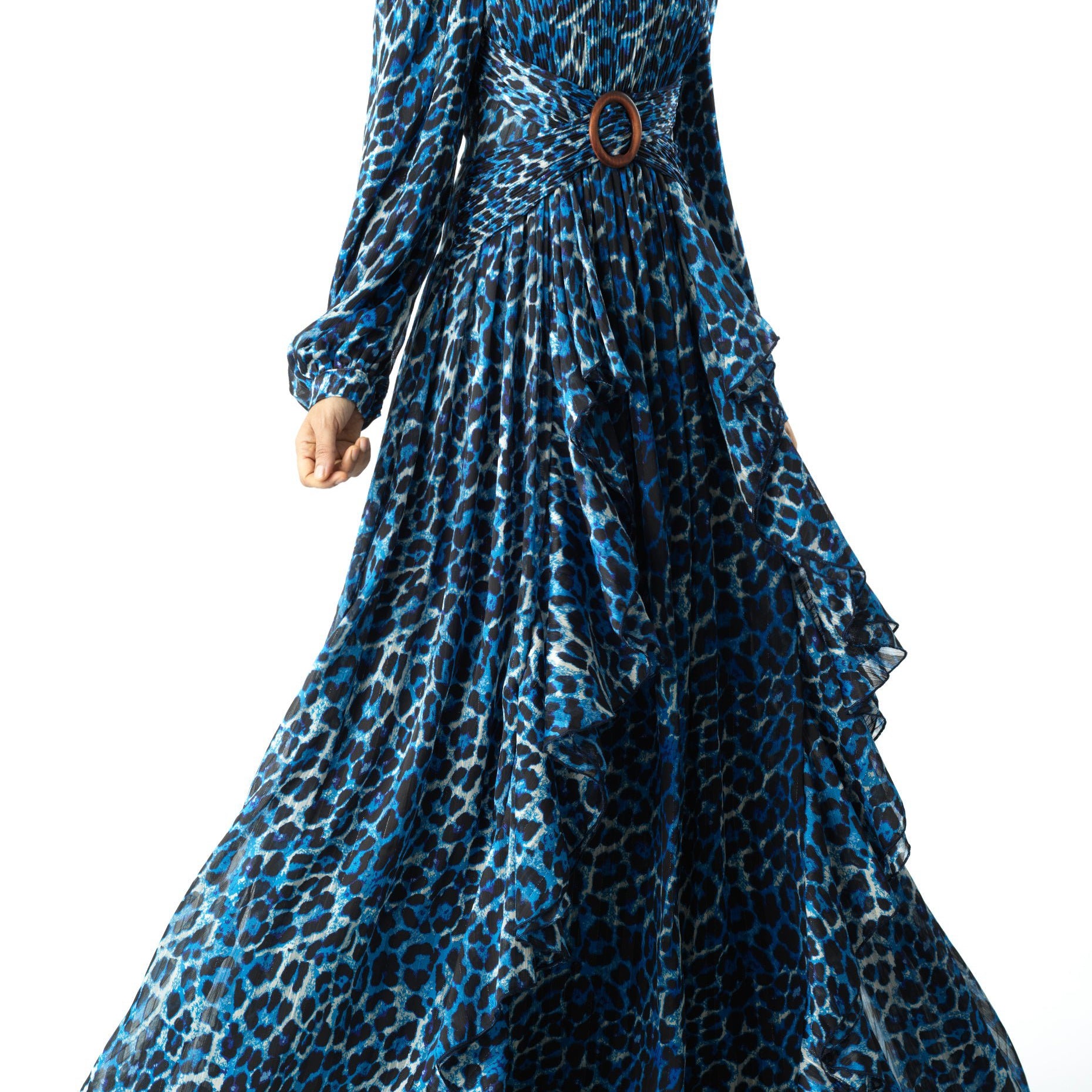 Royal Blue cheetah print maxi dress Kabayare