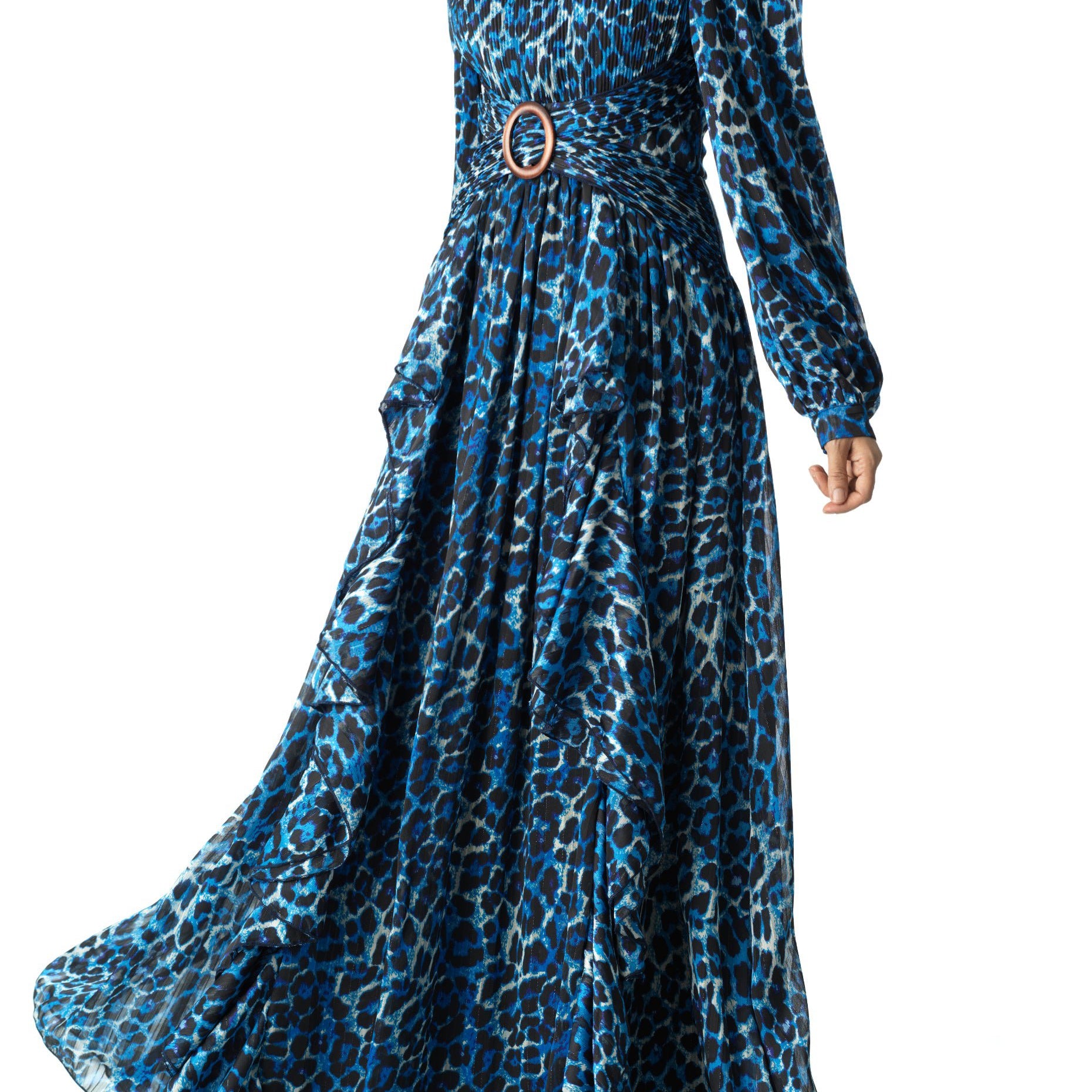 Royal Blue cheetah print maxi dress Kabayare