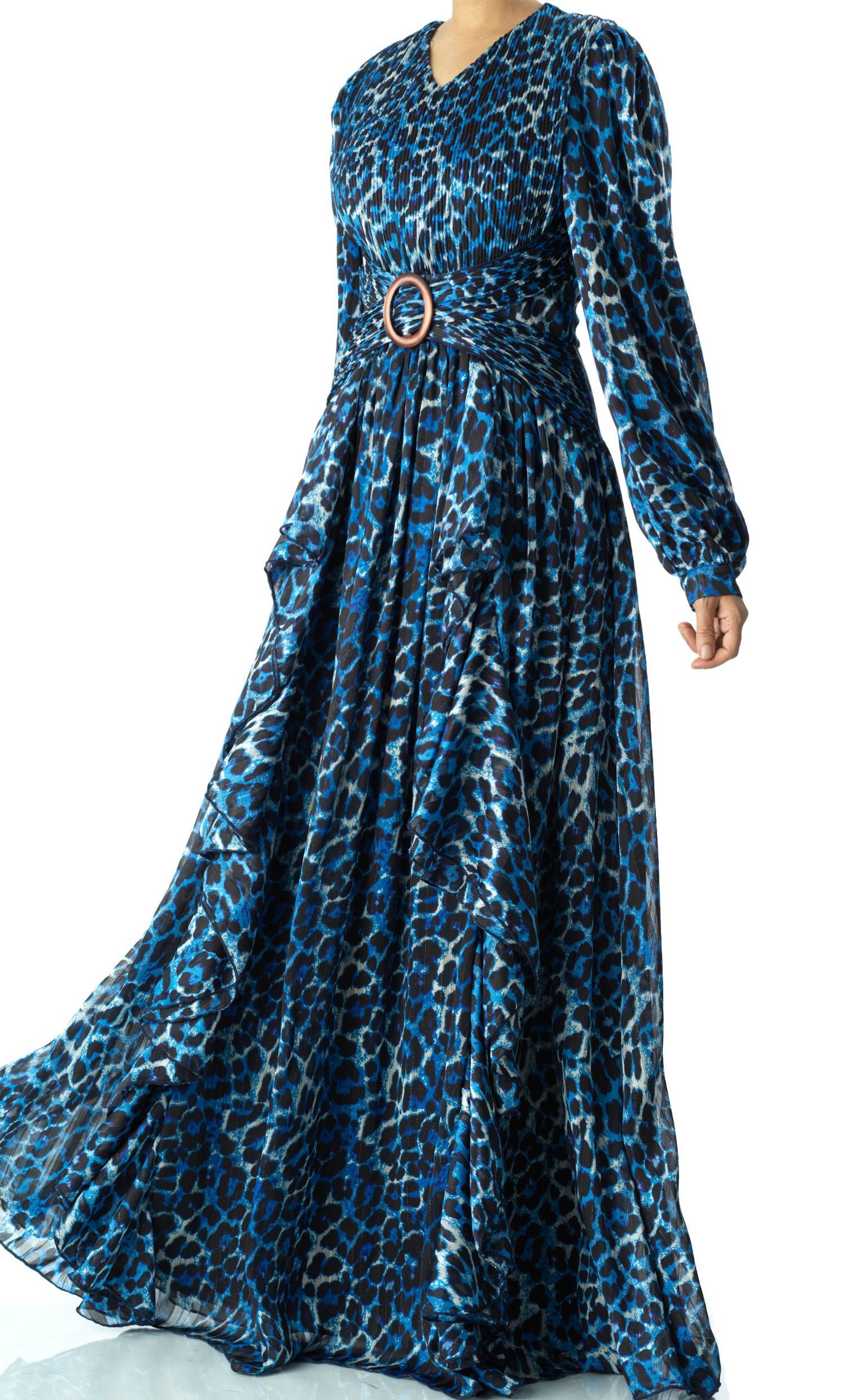 Royal Blue cheetah print maxi dress Kabayare