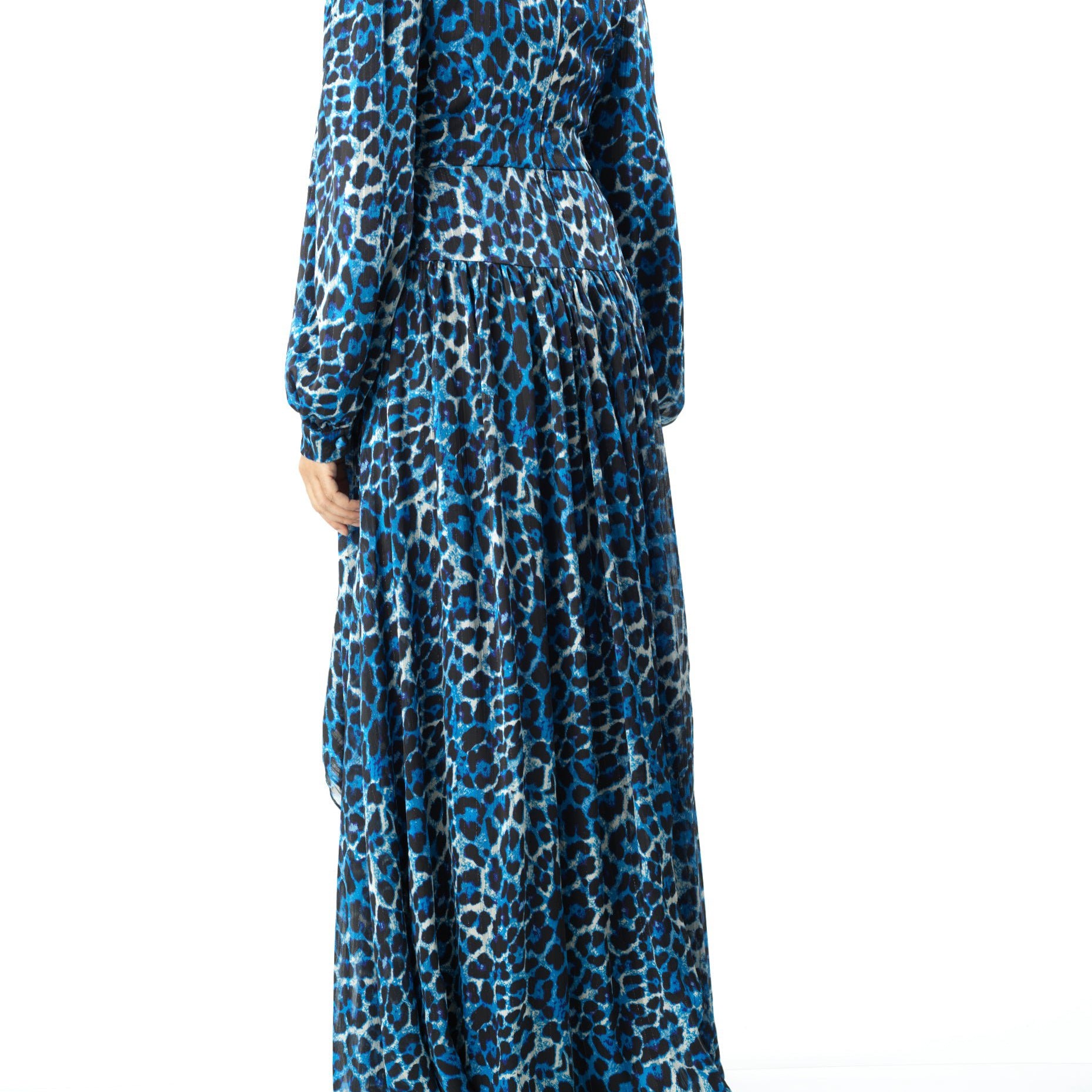Royal Blue cheetah print maxi dress Kabayare