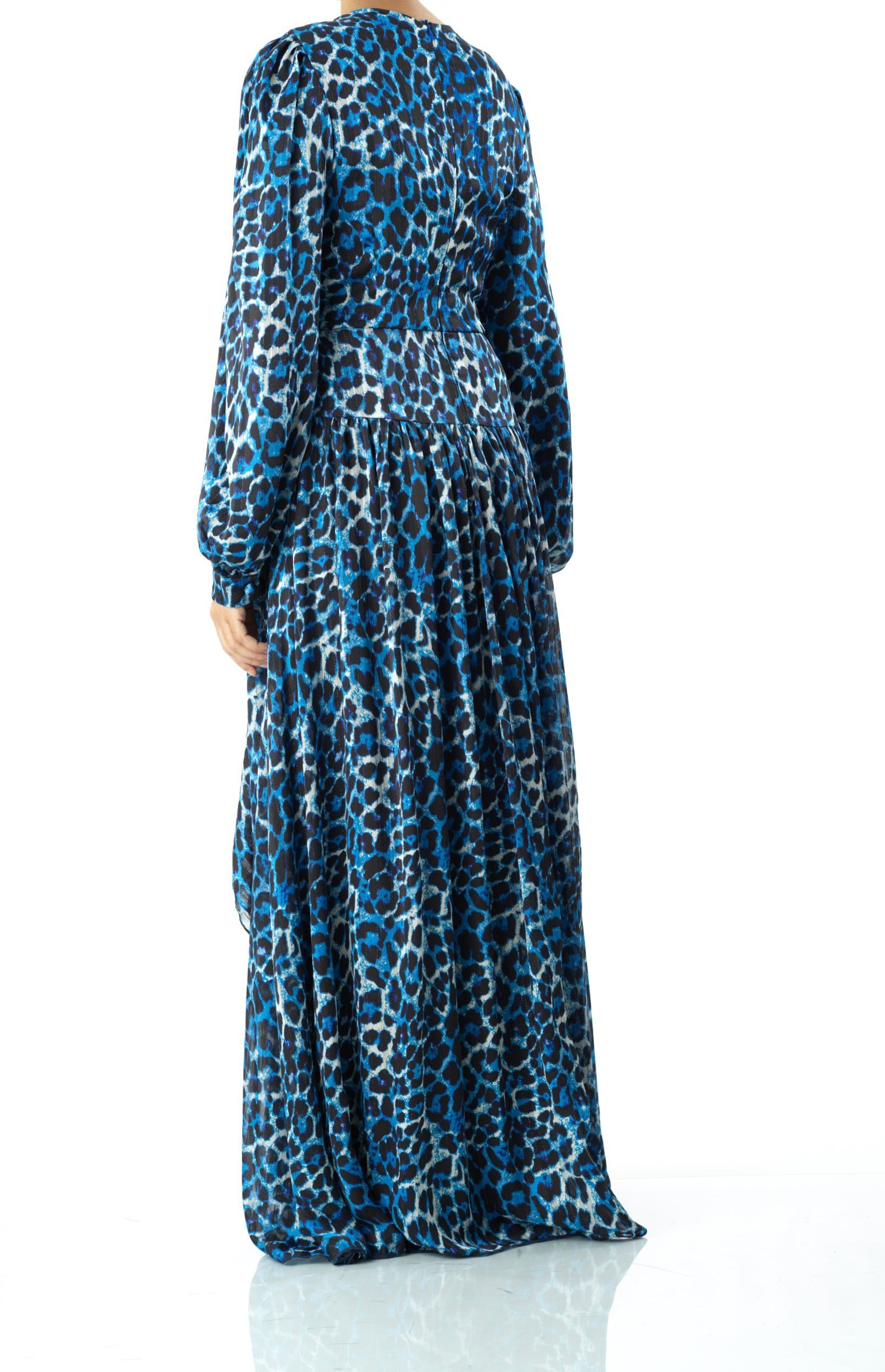 Royal Blue cheetah print maxi dress Kabayare