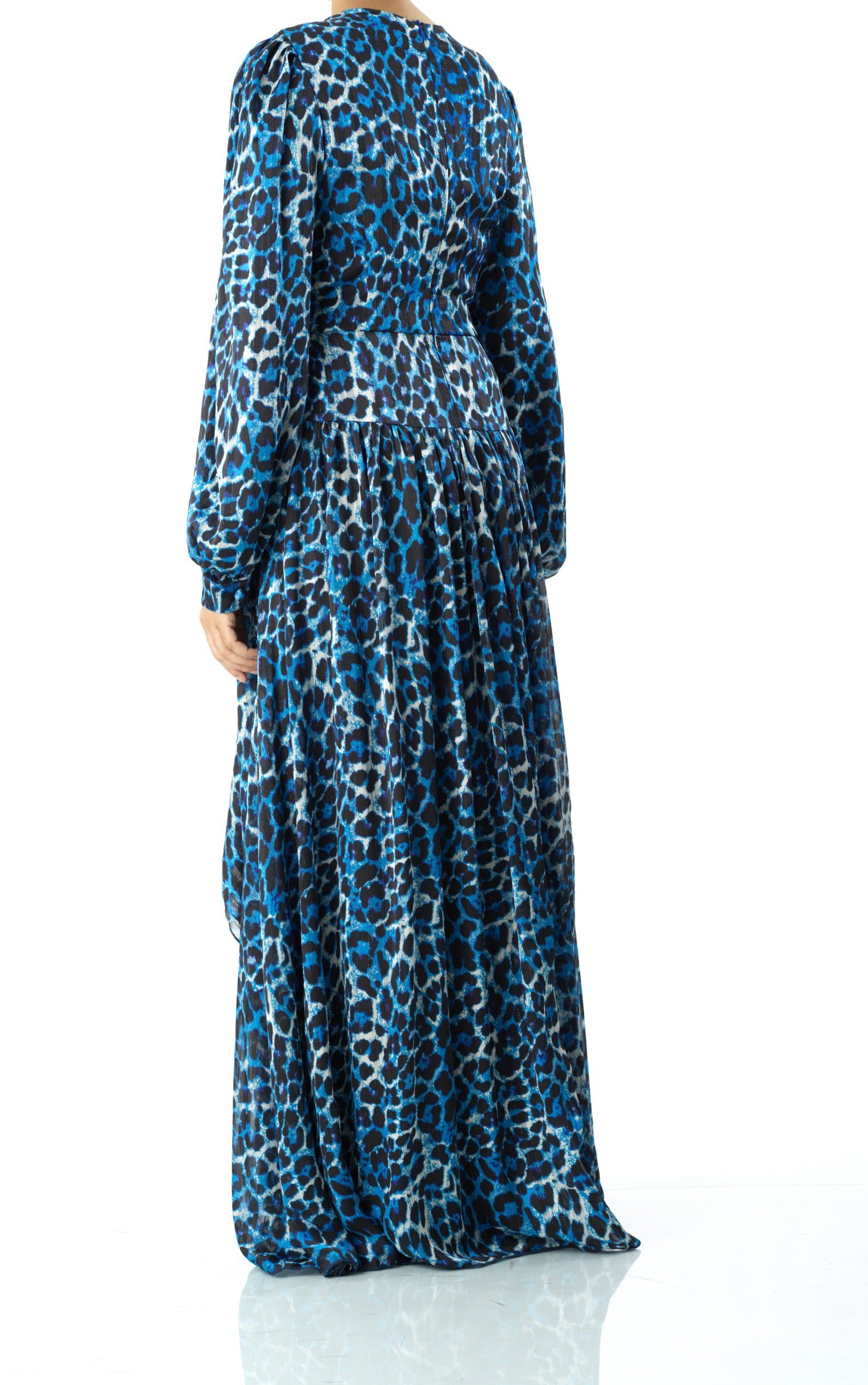 Royal Blue cheetah print maxi dress Kabayare