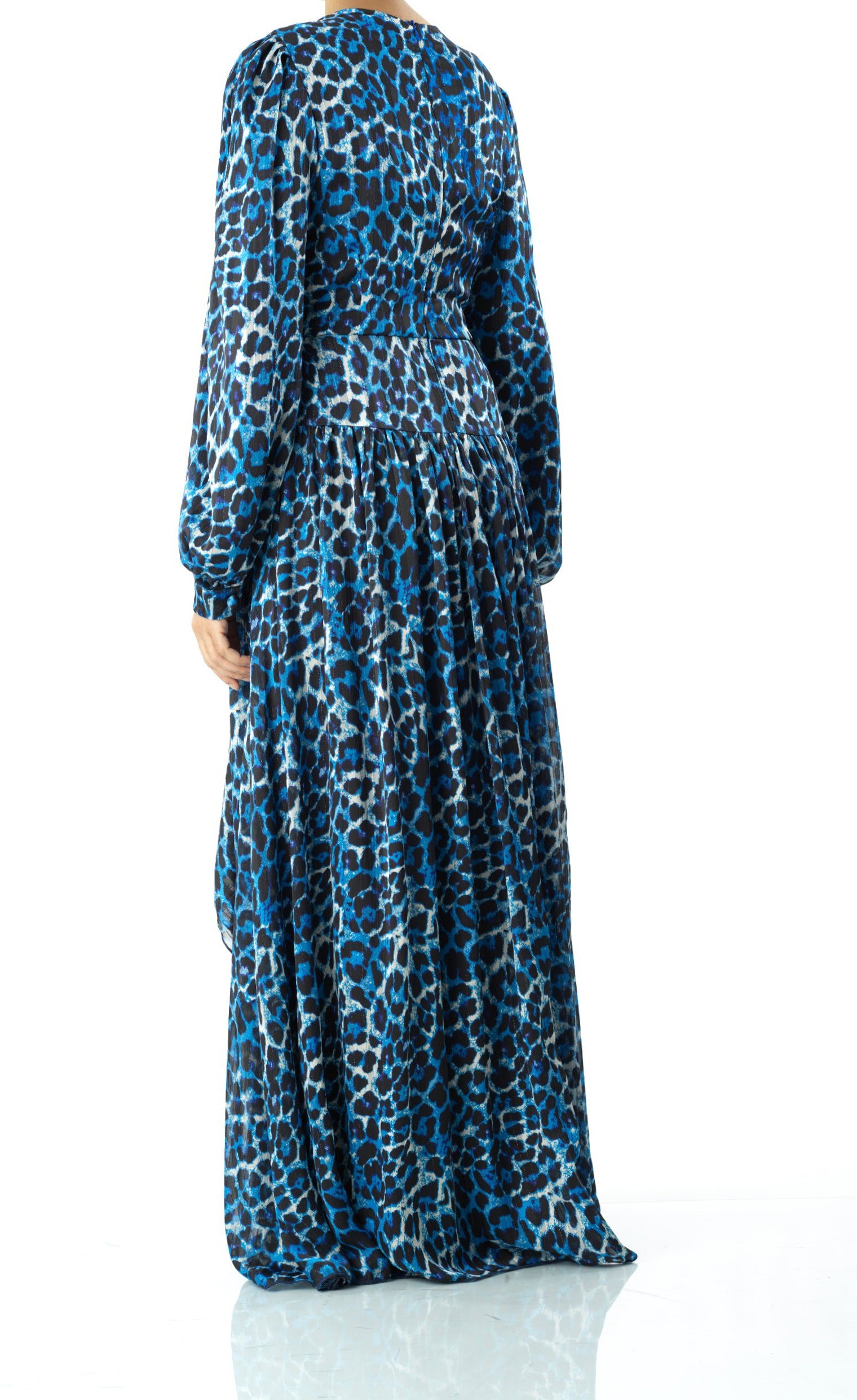 Royal Blue cheetah print maxi dress Kabayare