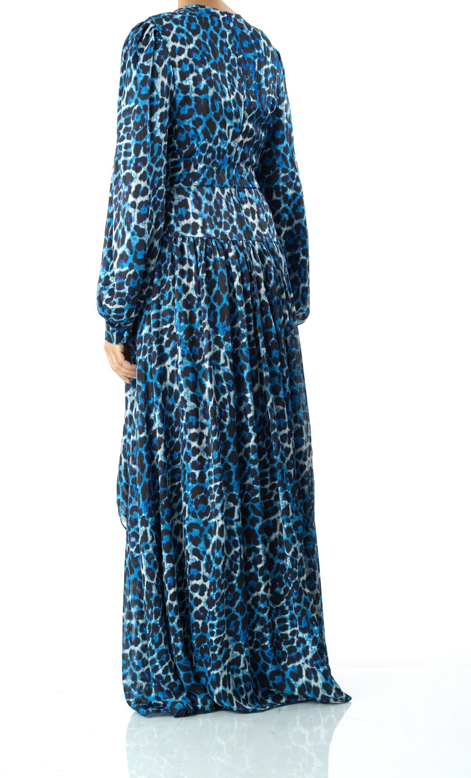 Royal Blue cheetah print maxi dress Kabayare