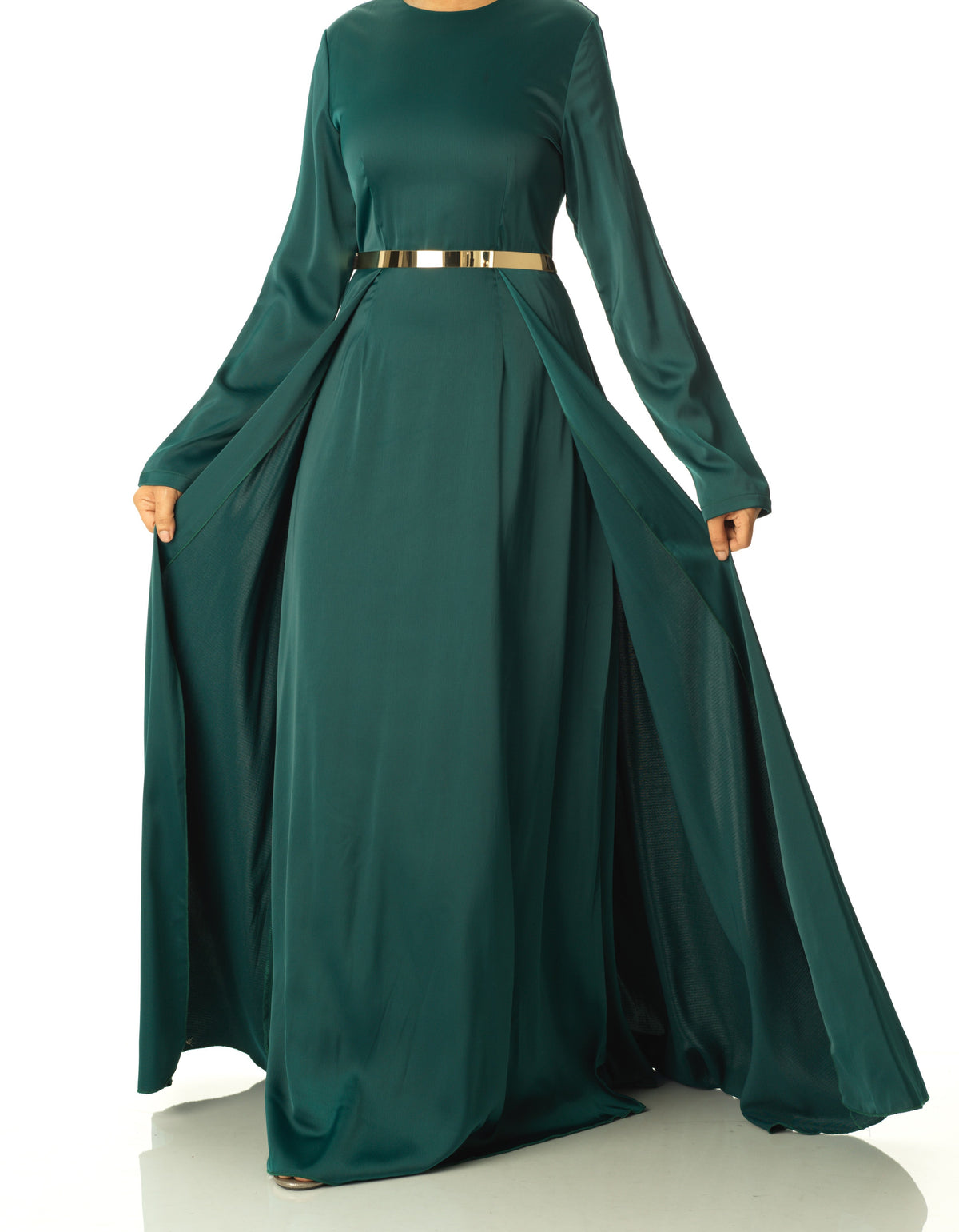 Royal Green Take me for a dance satin maxi dress Kabayare