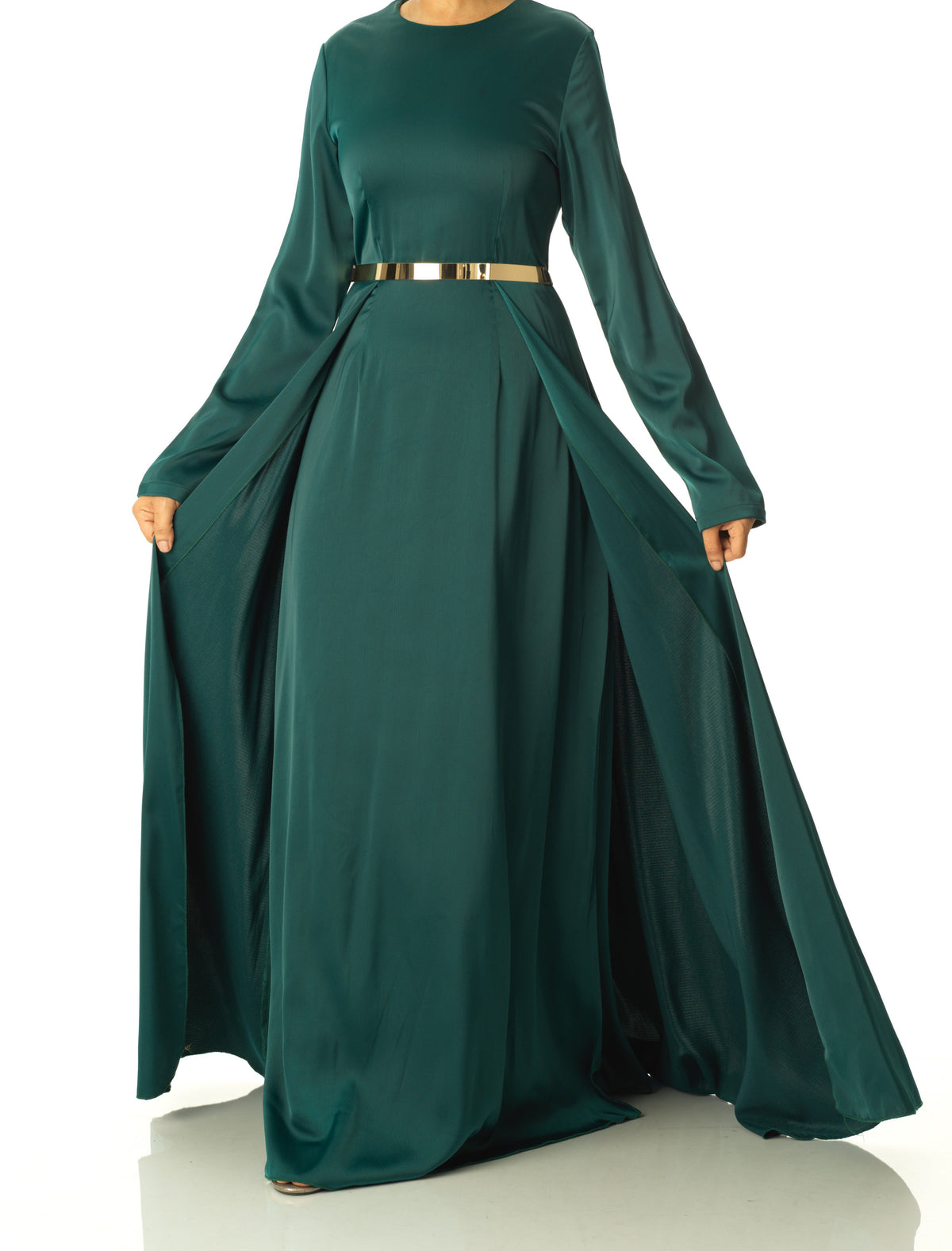 Royal Green Take me for a dance satin maxi dress Kabayare