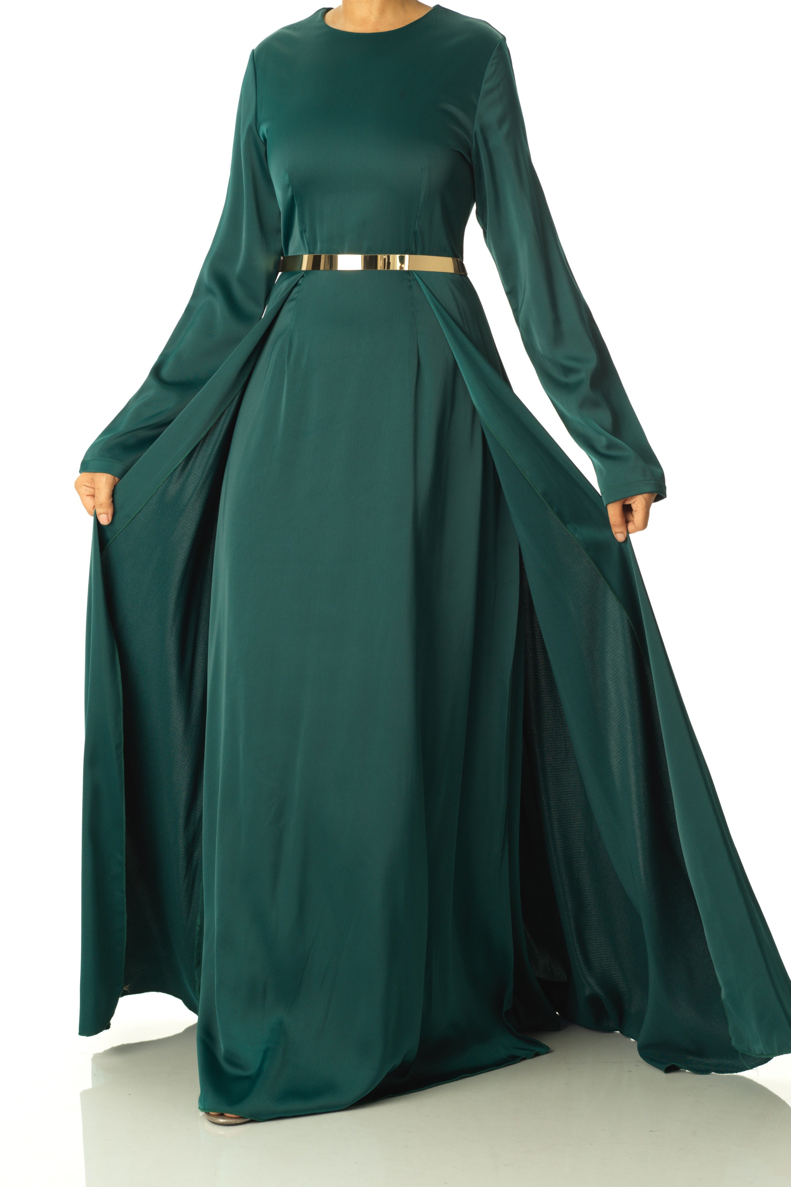 Royal Green Take me for a dance satin maxi dress Kabayare