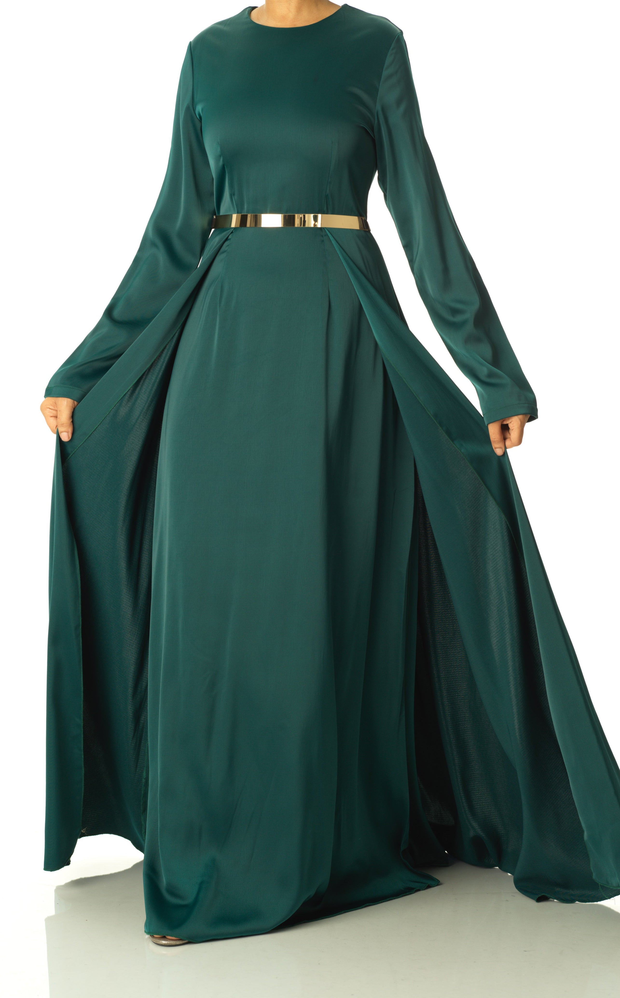 Royal Green Take me for a dance satin maxi dress Kabayare