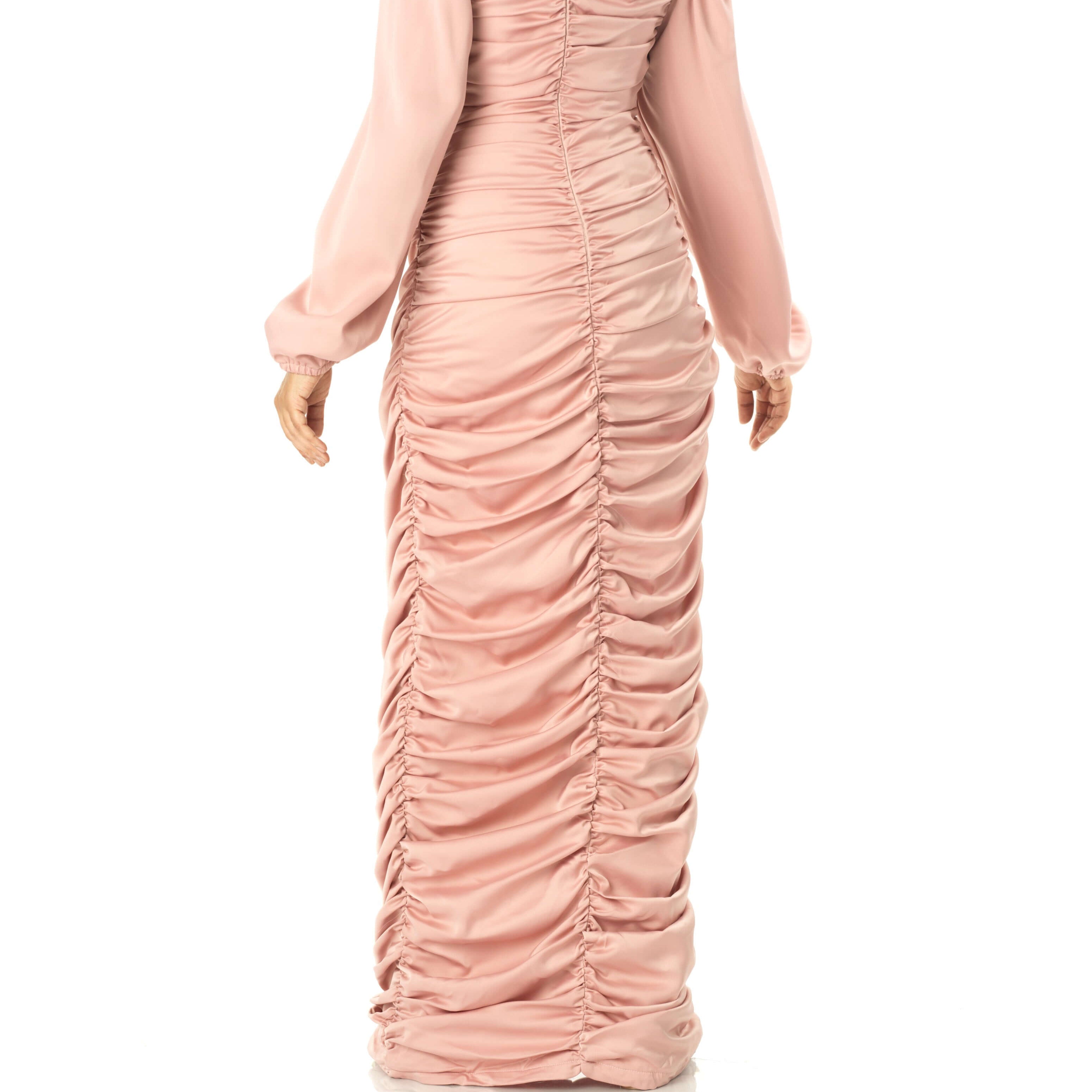 Ruched body-con satin maxi dress Kabayare