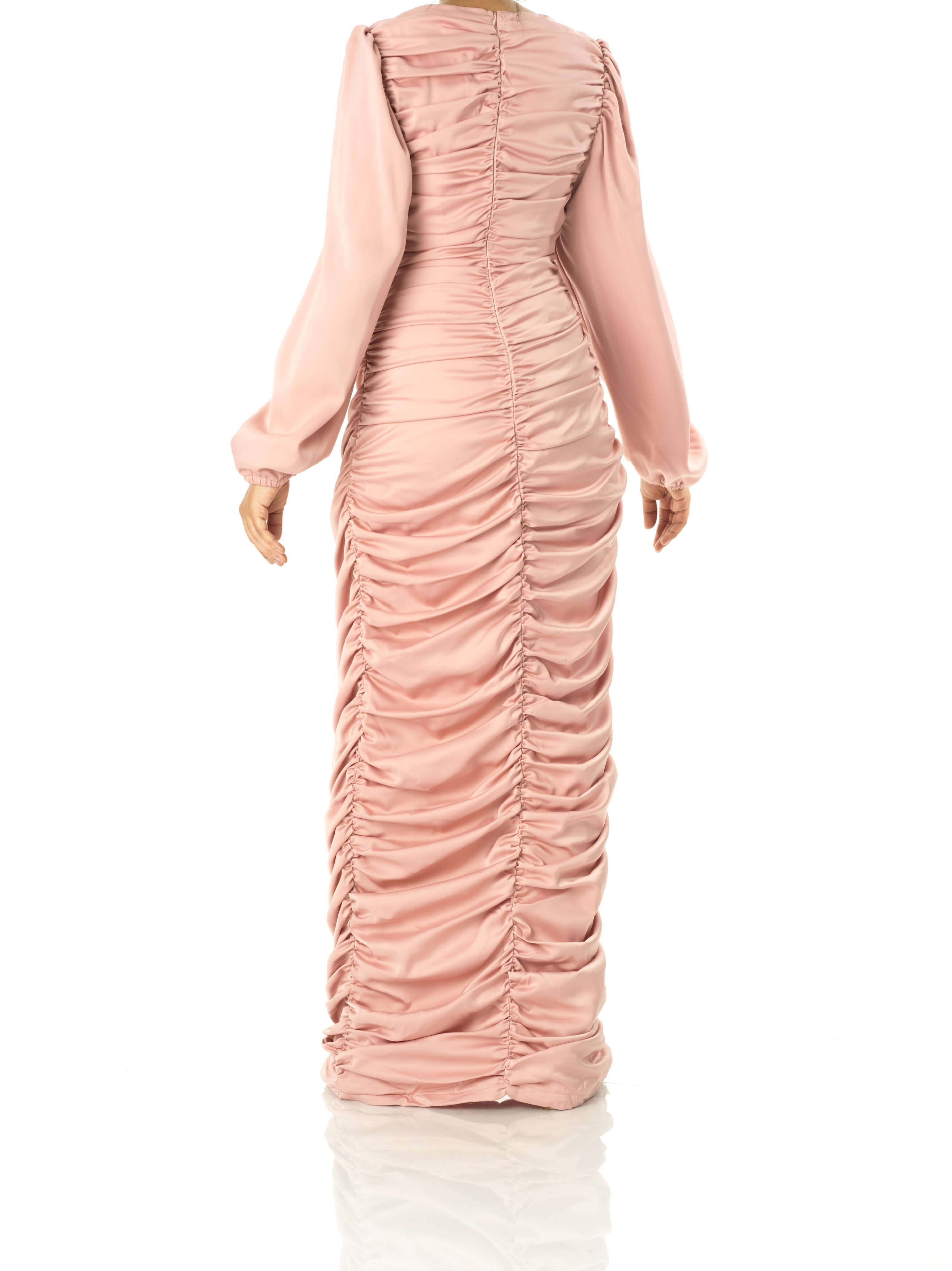 Ruched body-con satin maxi dress Kabayare