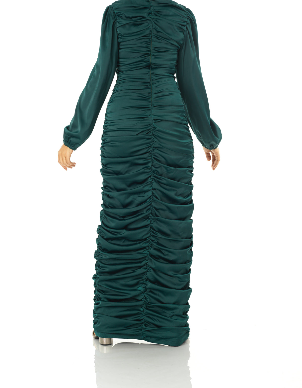 Ruched body-con satin maxi dress Kabayare