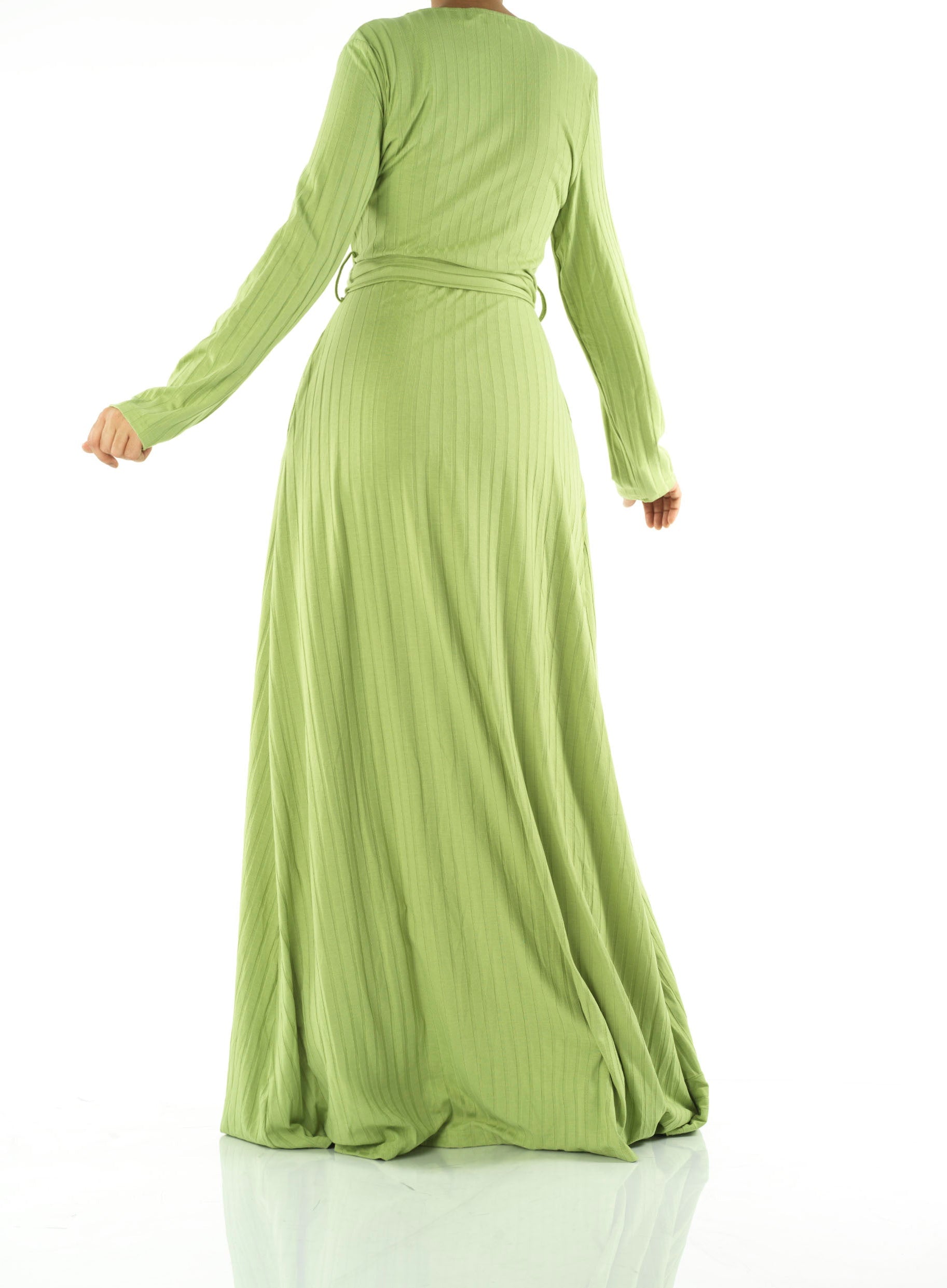 Ruffles ribbed wrapped modest maxi dress Kabayare
