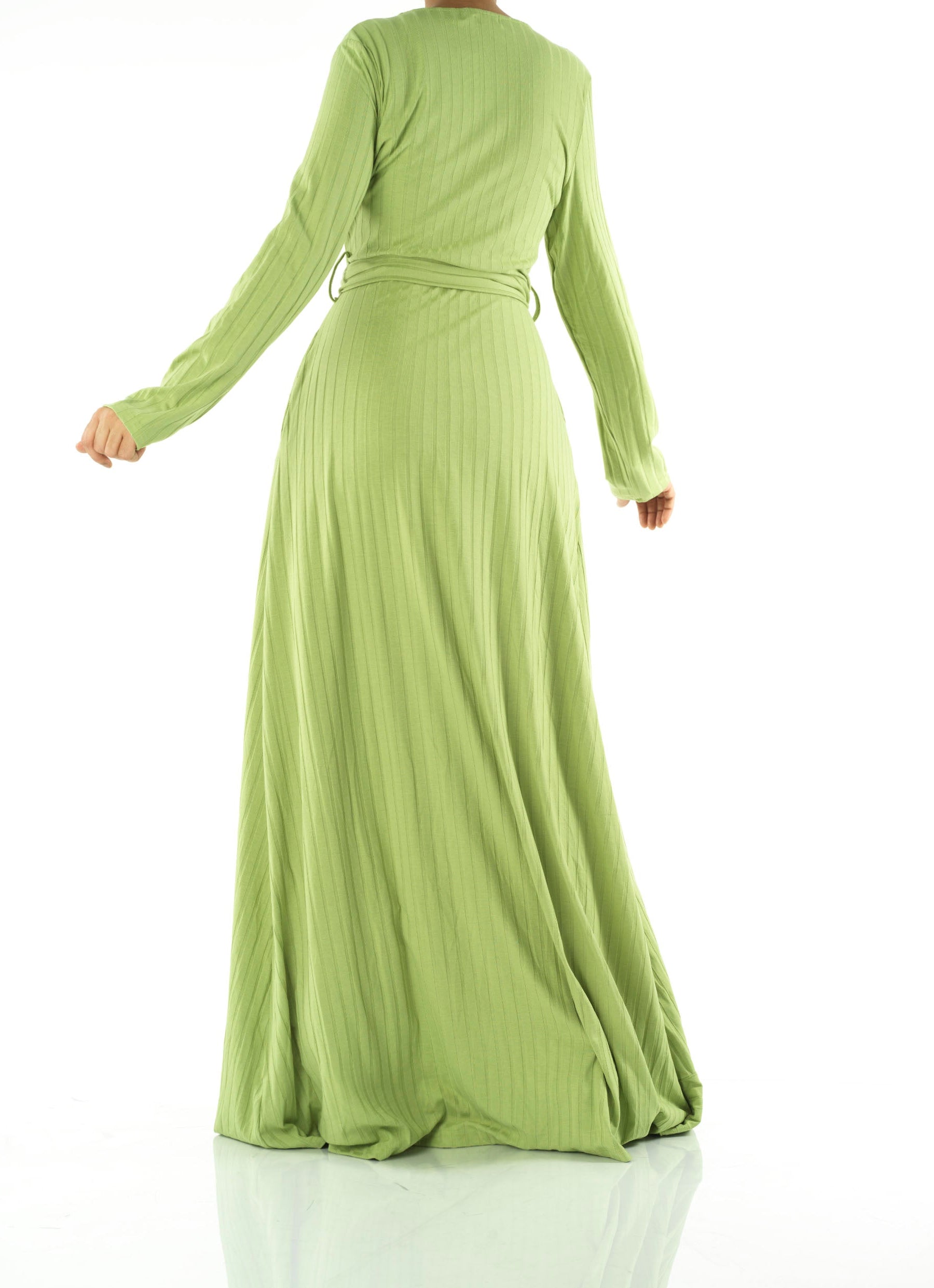 Ruffles ribbed wrapped modest maxi dress Kabayare