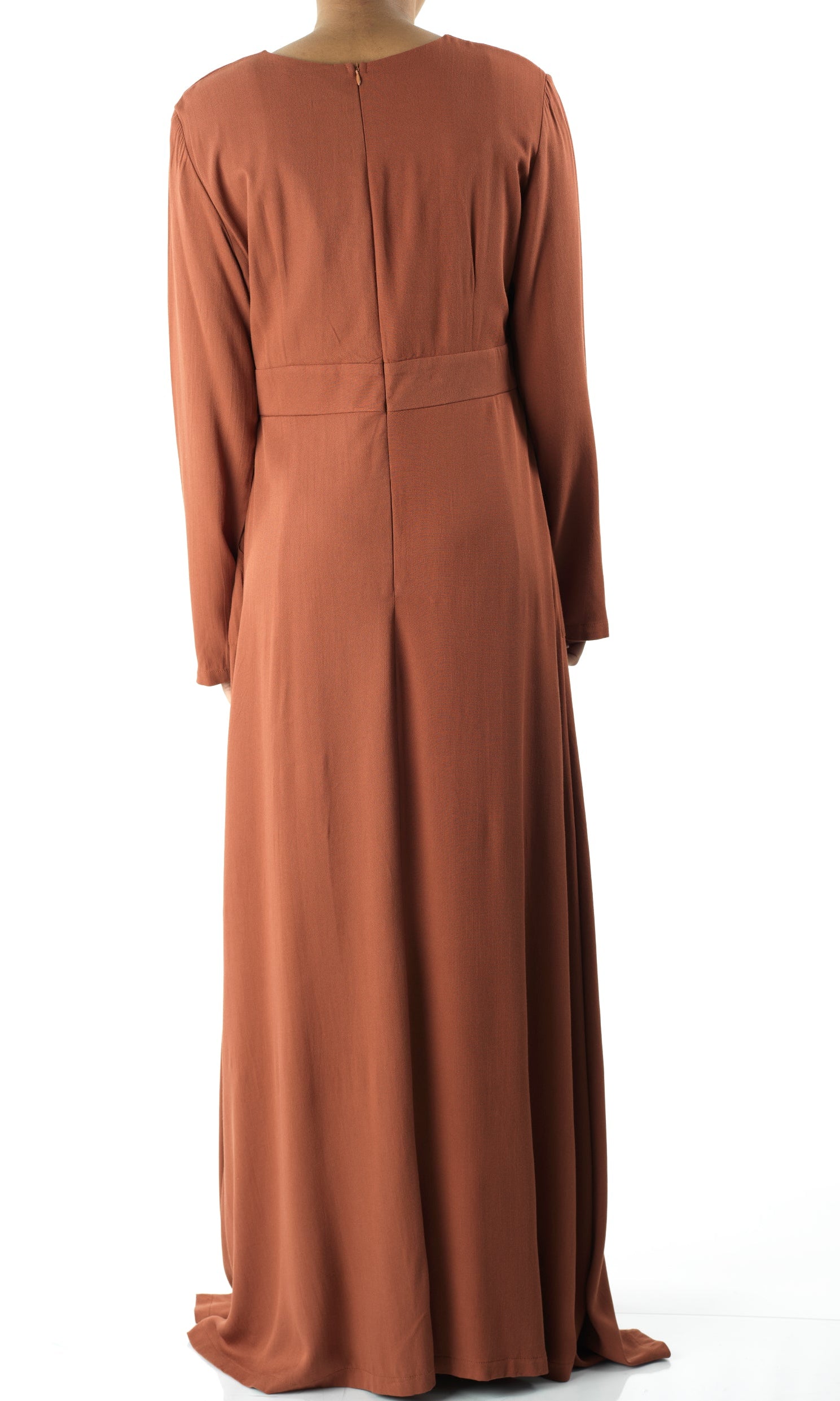 Rust Manal button down Modal dress Kabayare