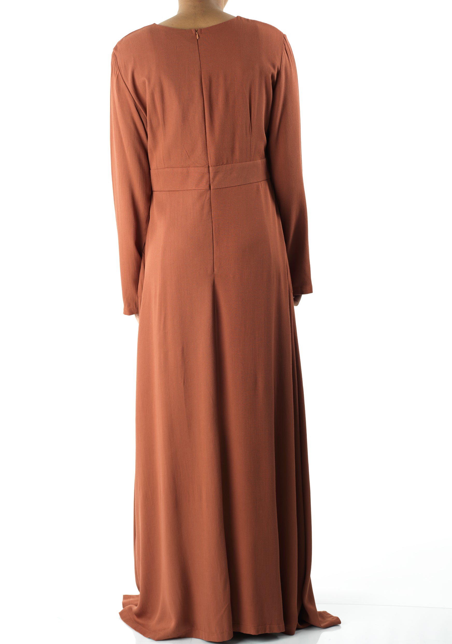 Rust Manal button down Modal dress Kabayare