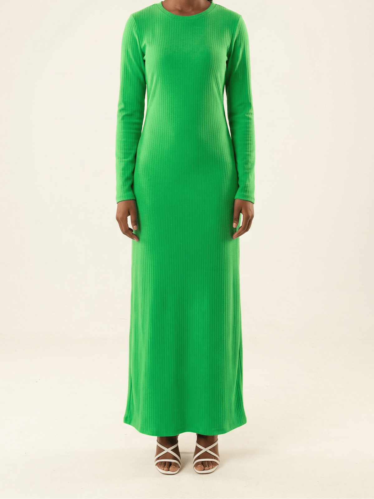 Sadia Ribbed Round Neck maxi dress Kabayare