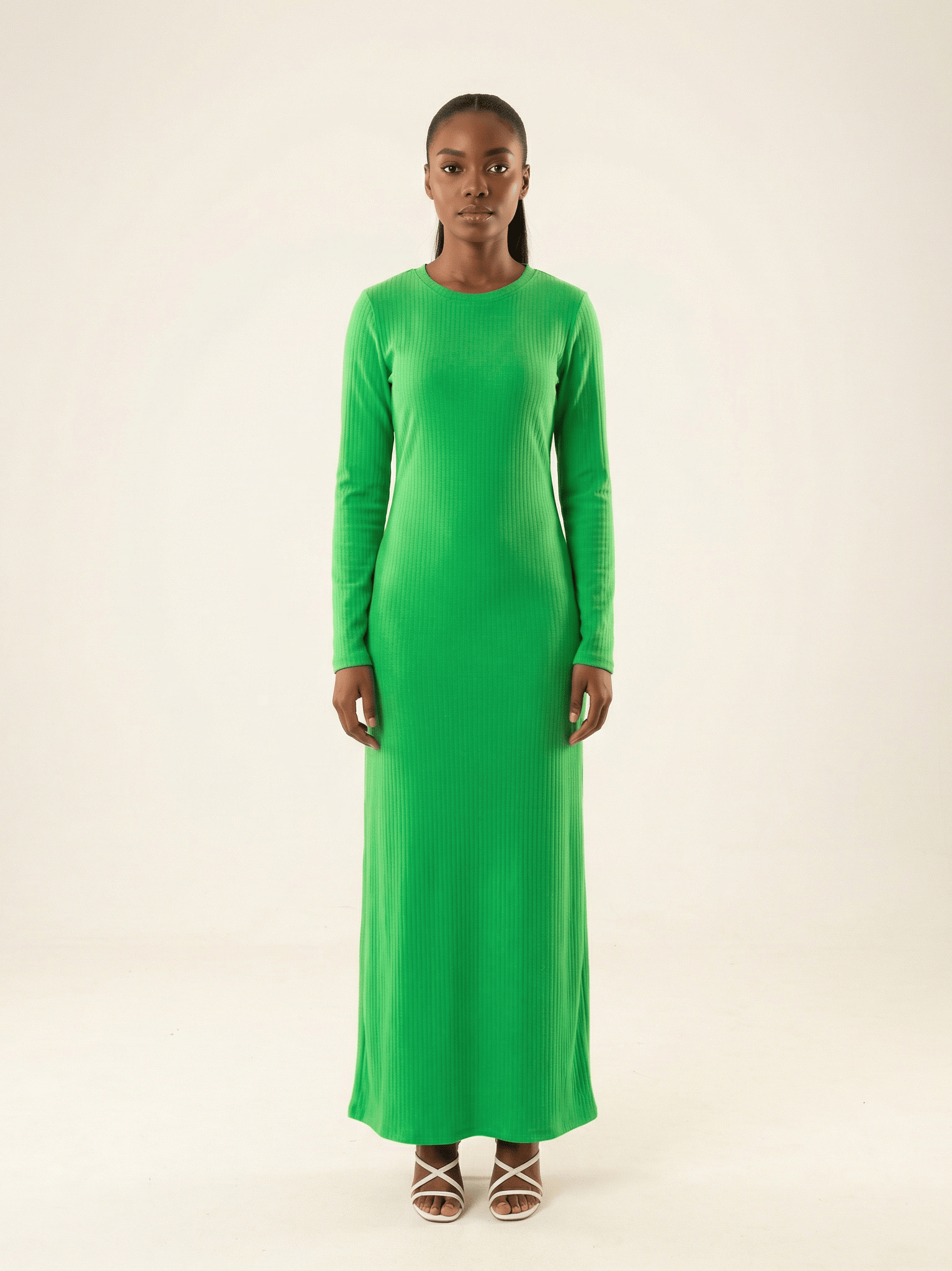 Sadia Ribbed Round Neck maxi dress Kabayare