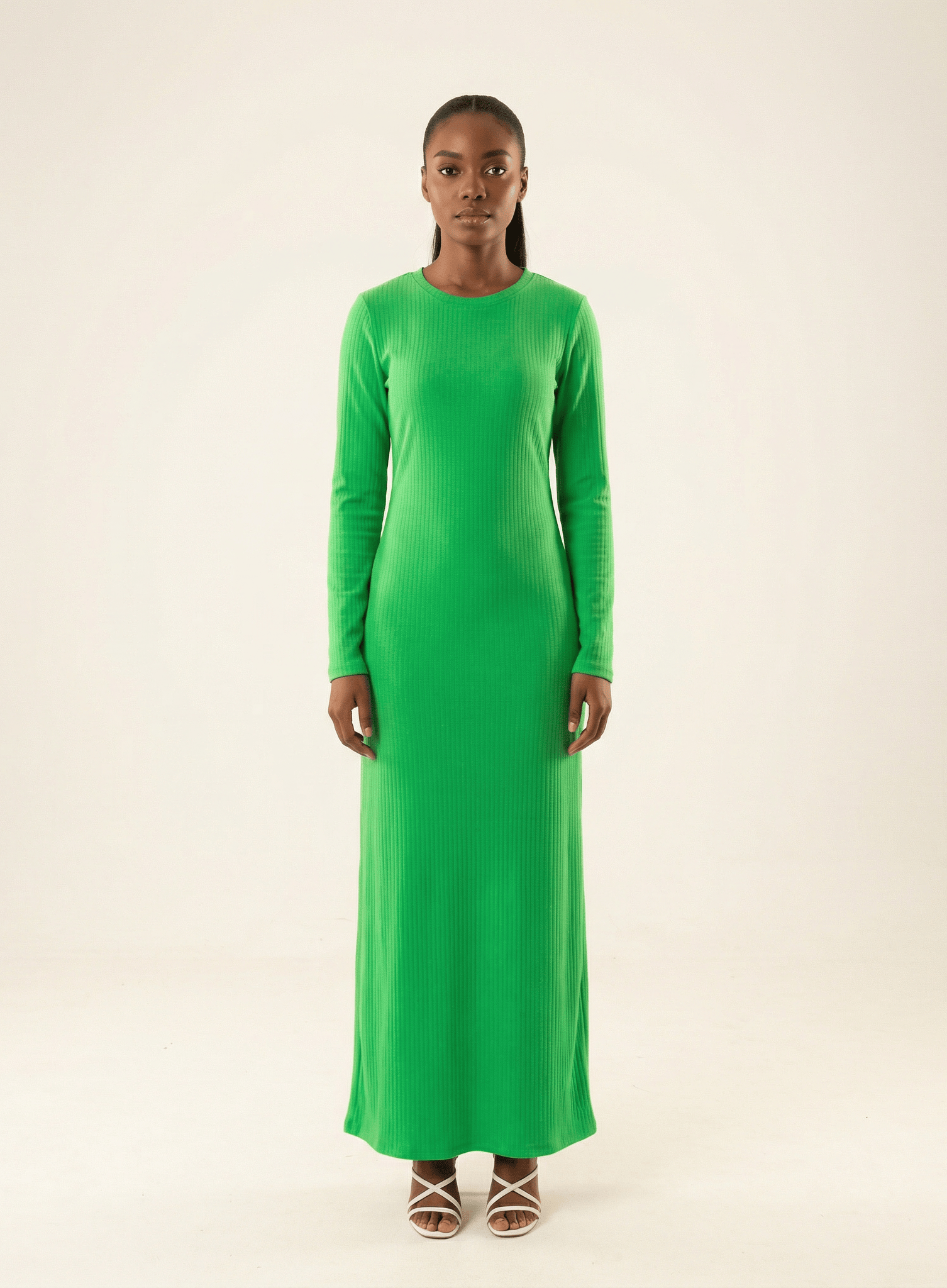 Sadia Ribbed Round Neck maxi dress Kabayare