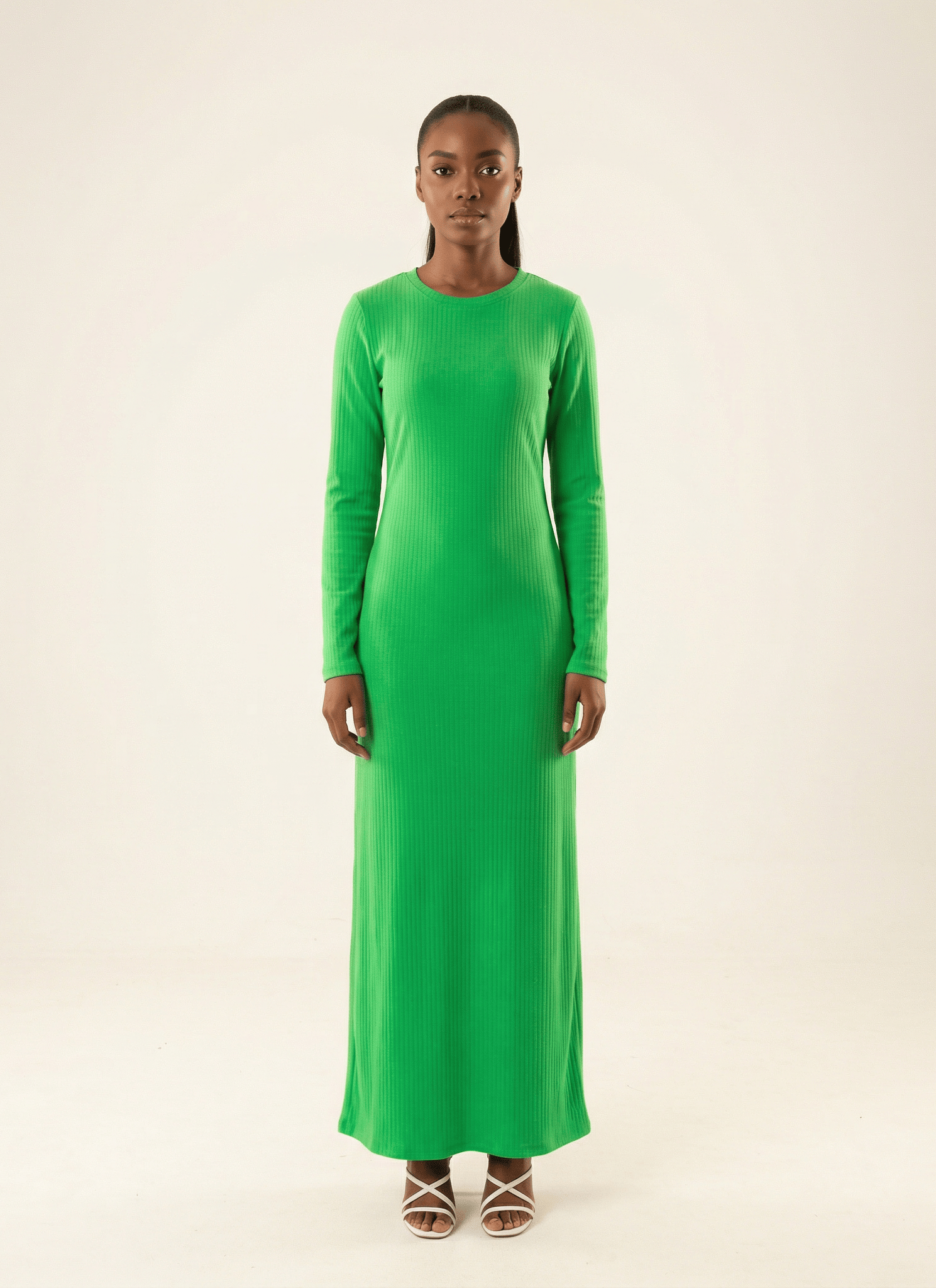 Sadia Ribbed Round Neck maxi dress Kabayare