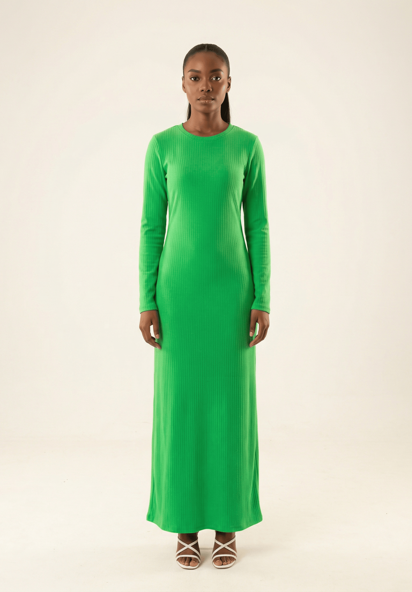 Sadia Ribbed Round Neck maxi dress Kabayare