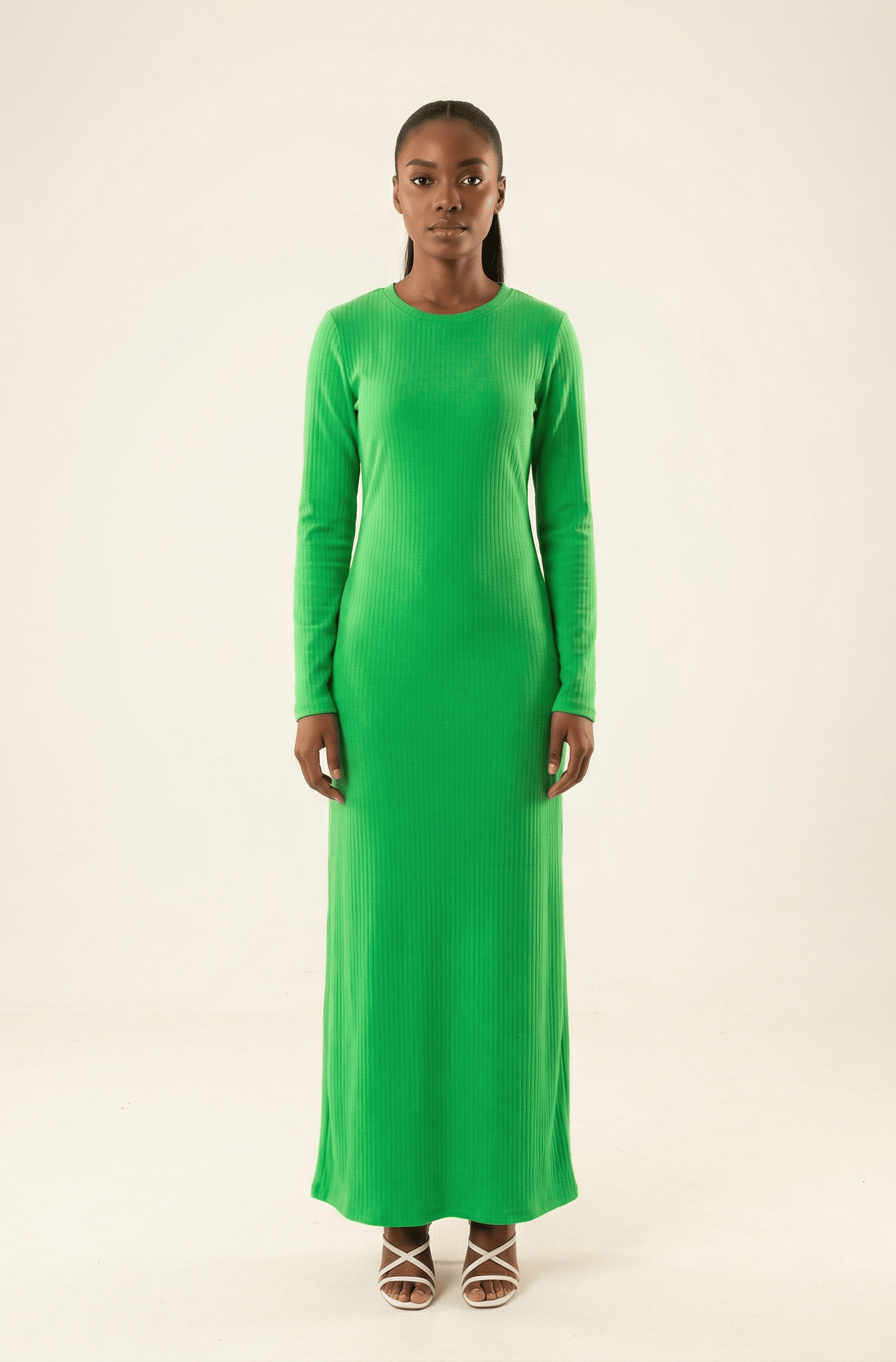 Sadia Ribbed Round Neck maxi dress Kabayare