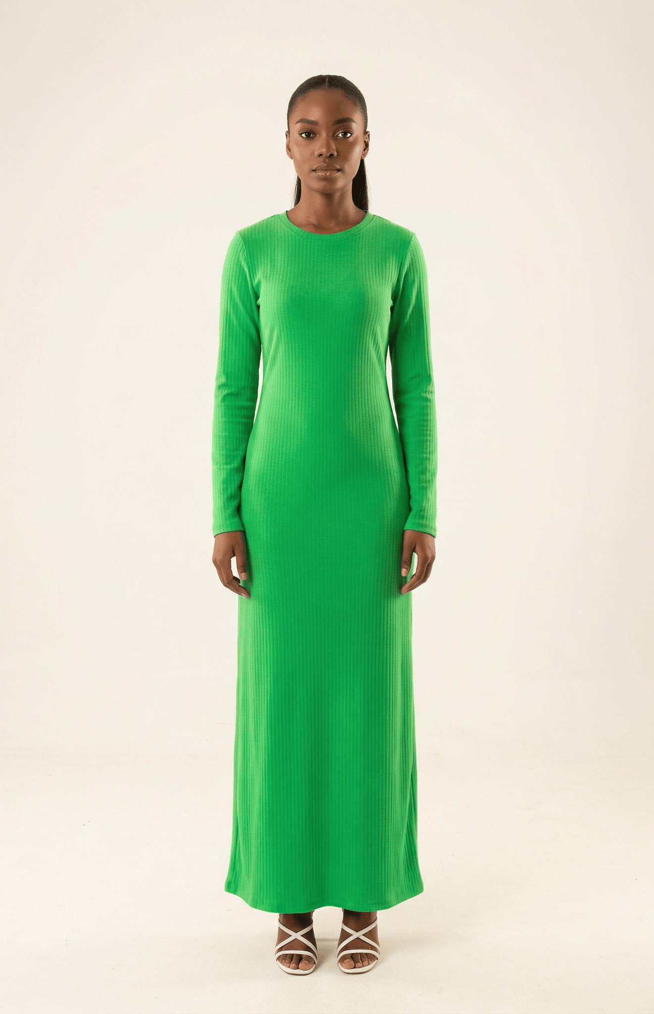 Sadia Ribbed Round Neck maxi dress Kabayare
