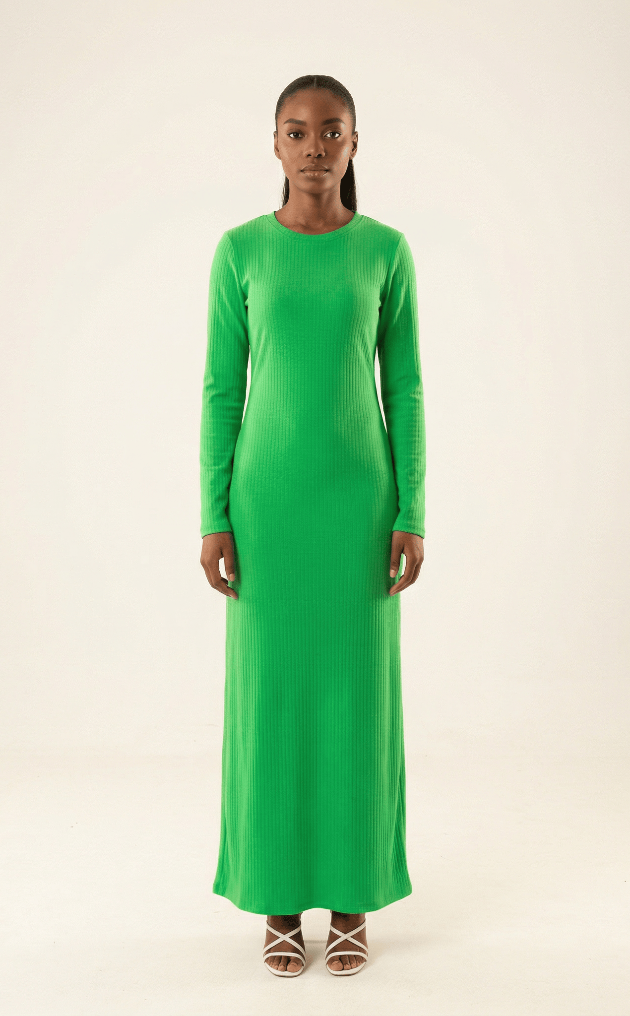 Sadia Ribbed Round Neck maxi dress Kabayare