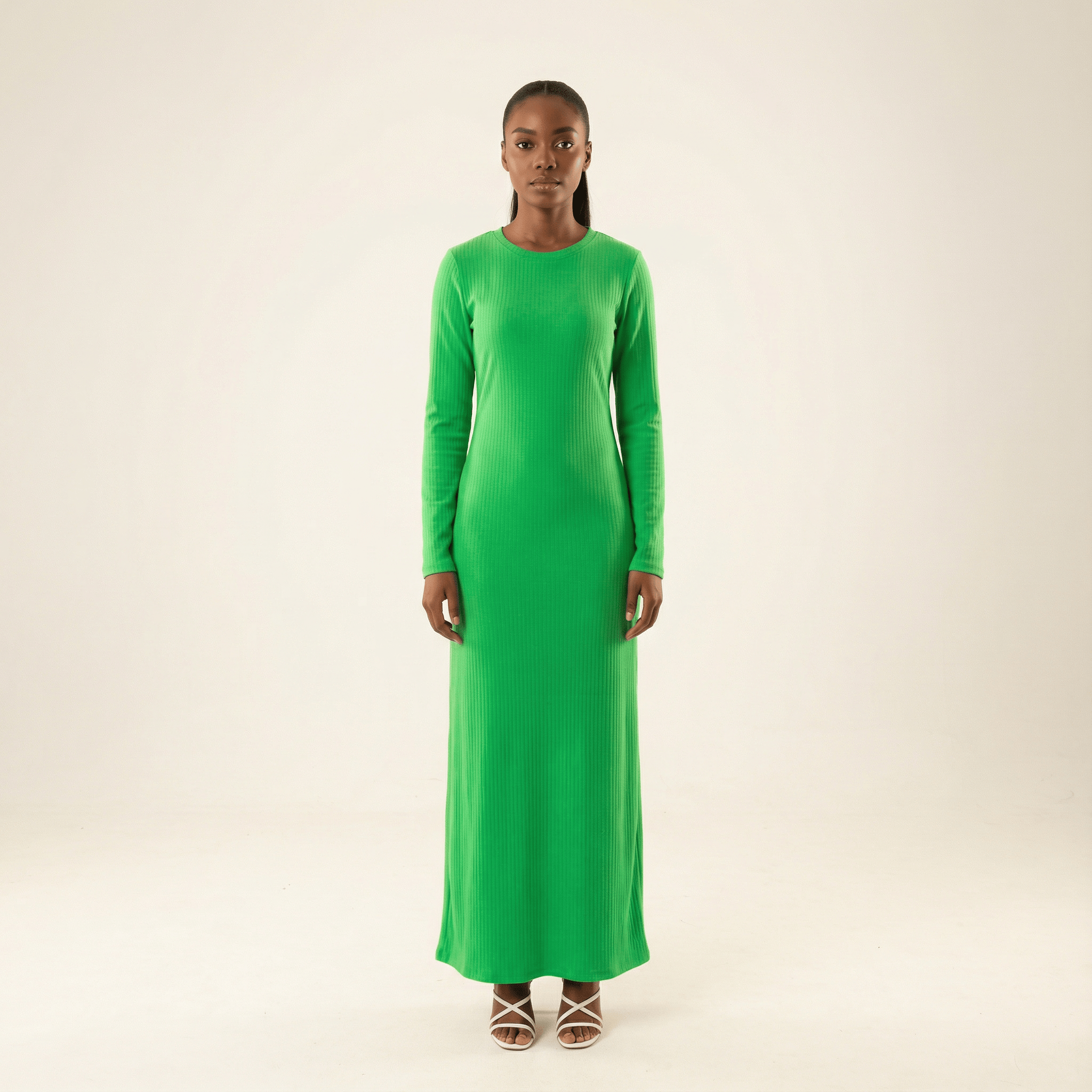 Sadia Ribbed Round Neck maxi dress Kabayare