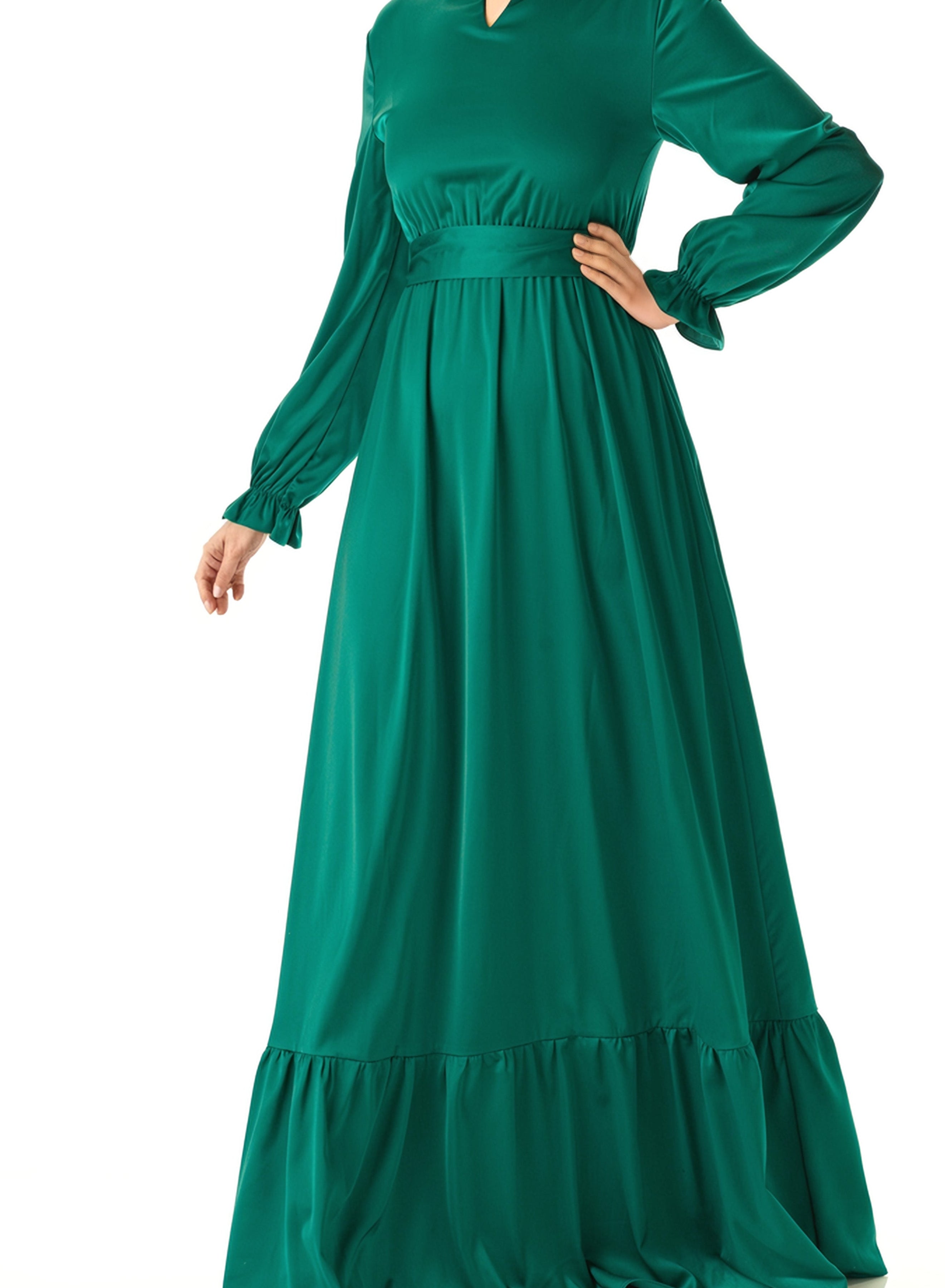 Satin dreamy romance modest maxi dress Kabayare