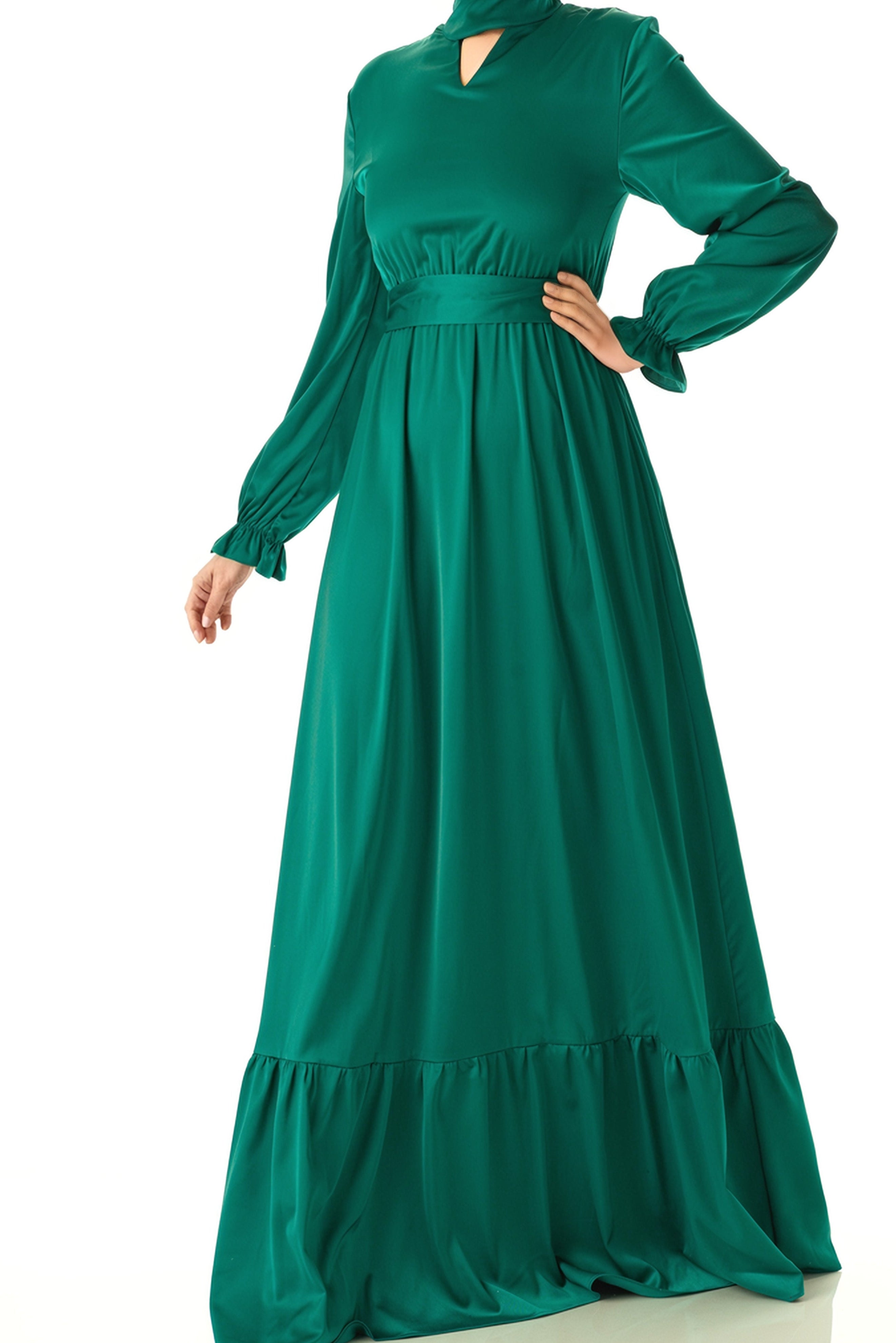 Satin dreamy romance modest maxi dress Kabayare