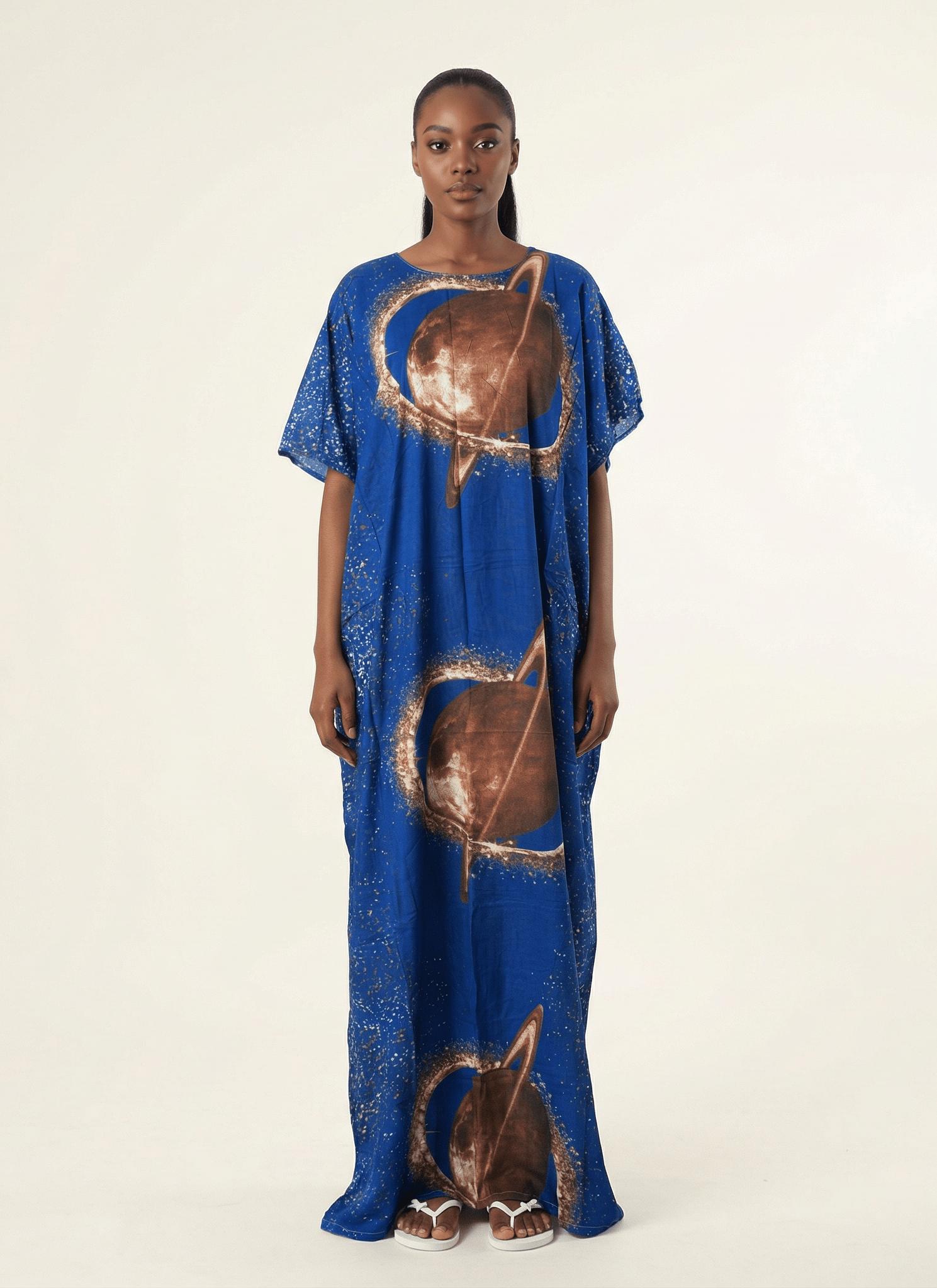 Saturn print bati dress Kabayare