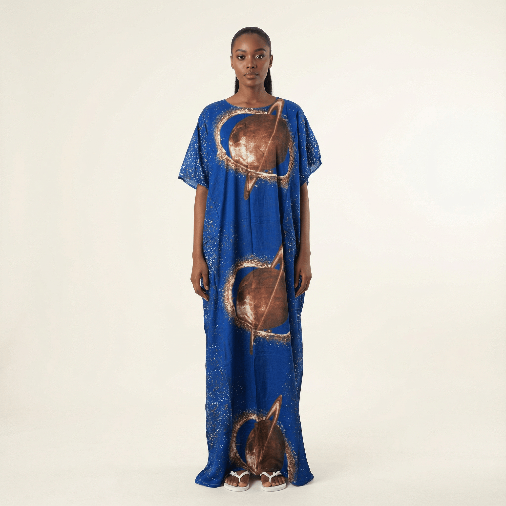 Saturn print bati dress Kabayare