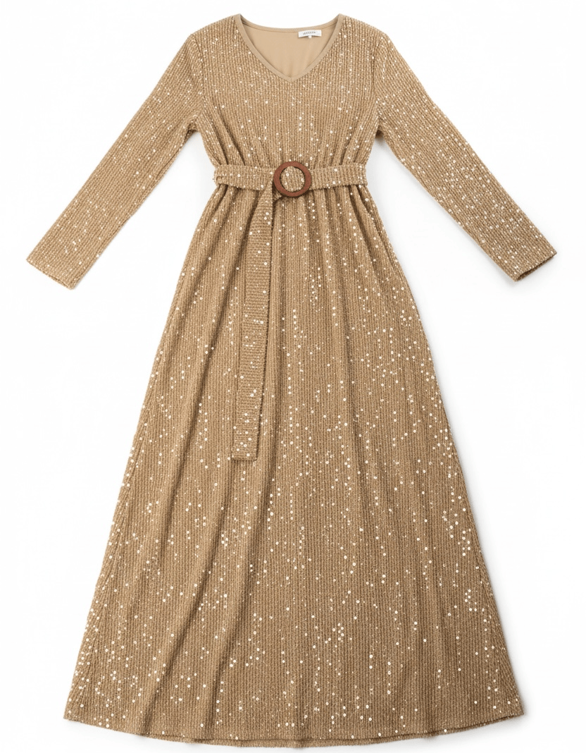 Sequin knit modest maxi dress Kabayare