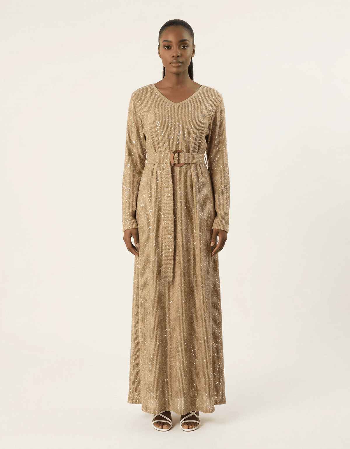 Sequin knit modest maxi dress Kabayare