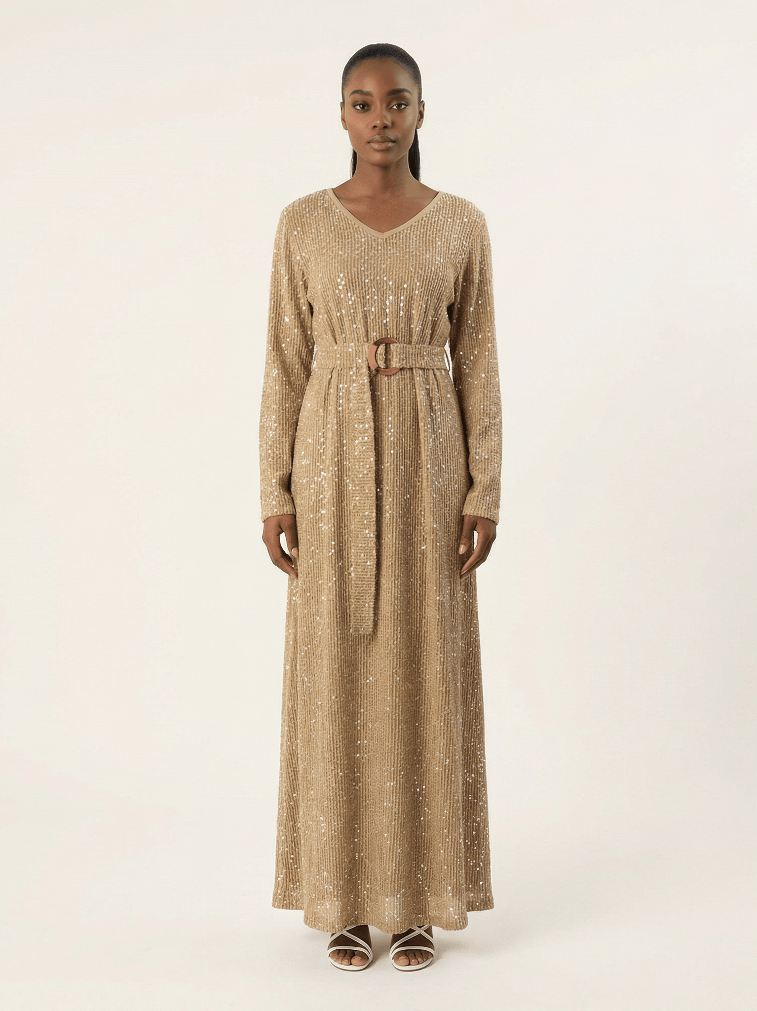 Sequin knit modest maxi dress Kabayare